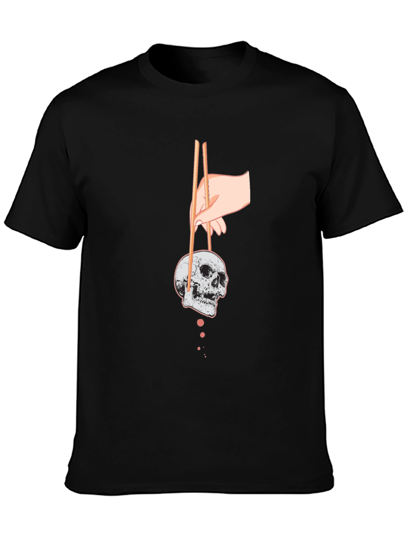 Skull Chopsticks Graphic Tee - Edgy Streetwear