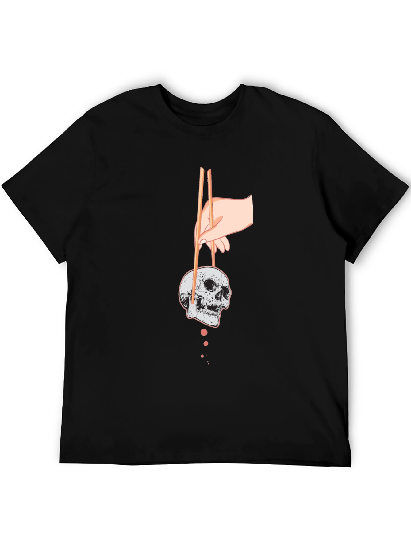 Skull Chopsticks Graphic Tee - Edgy Streetwear