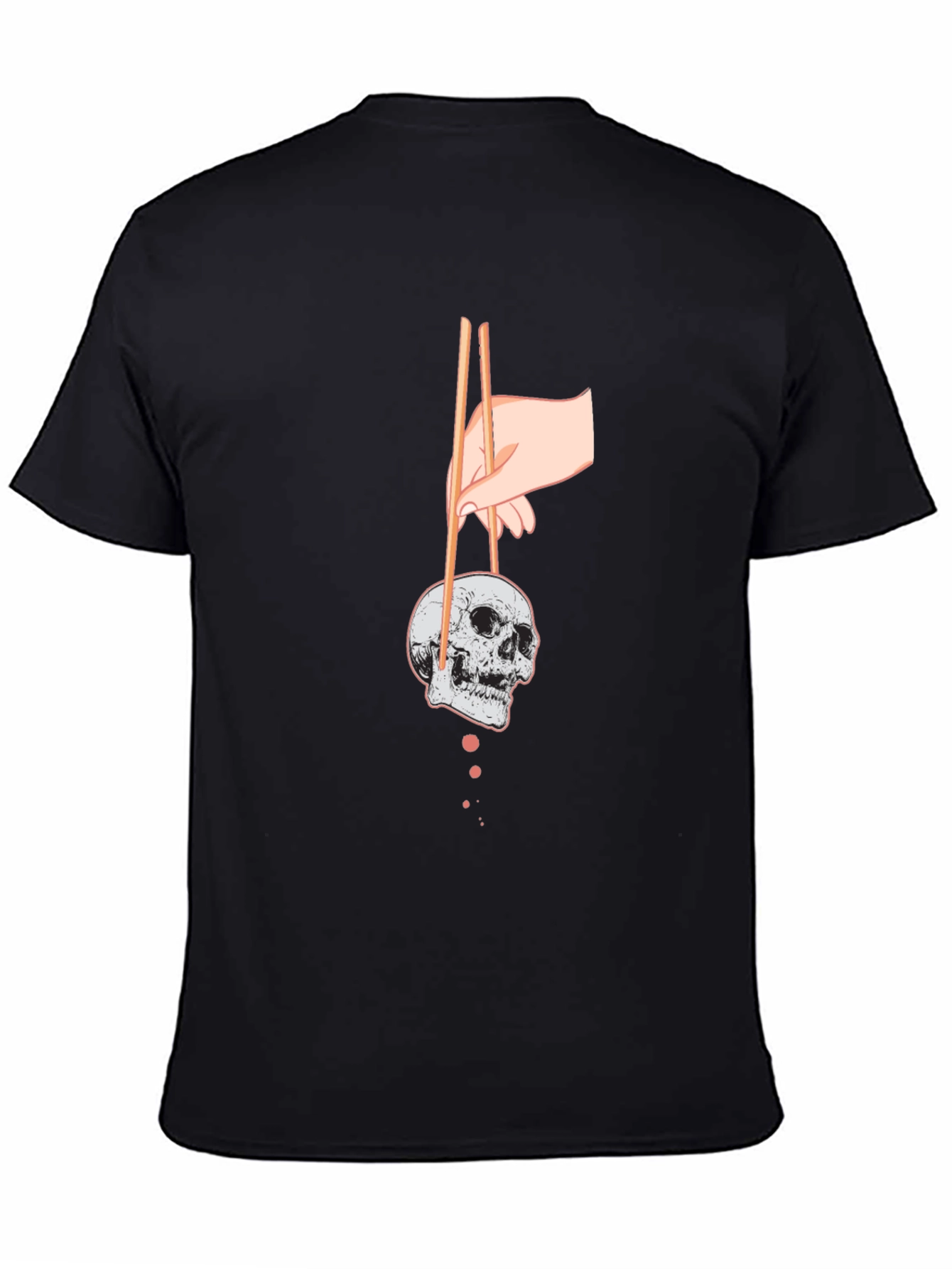 Skull Chopsticks Graphic Tee - Edgy Streetwear