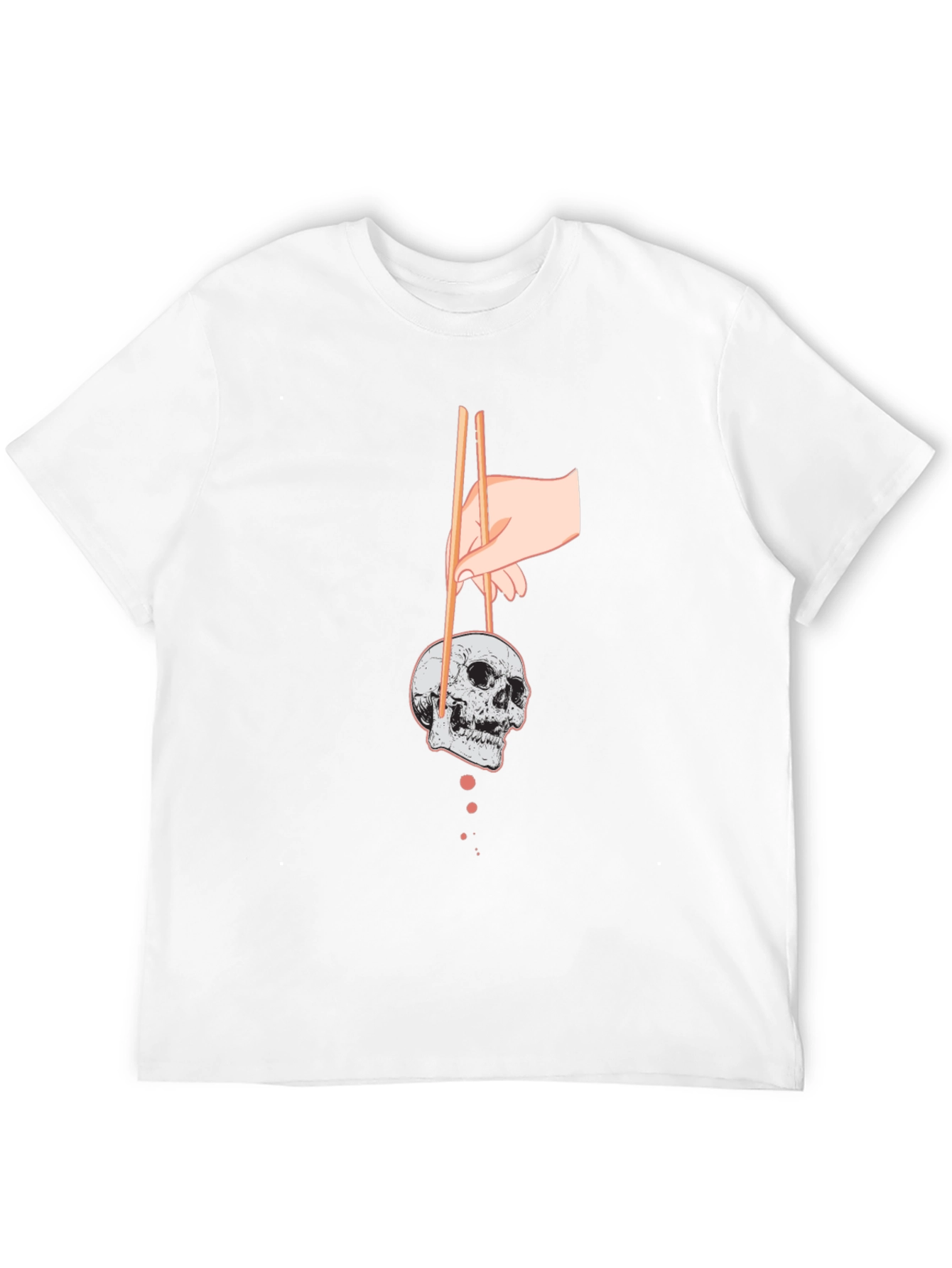 Skull Chopsticks Graphic Tee - Edgy Streetwear