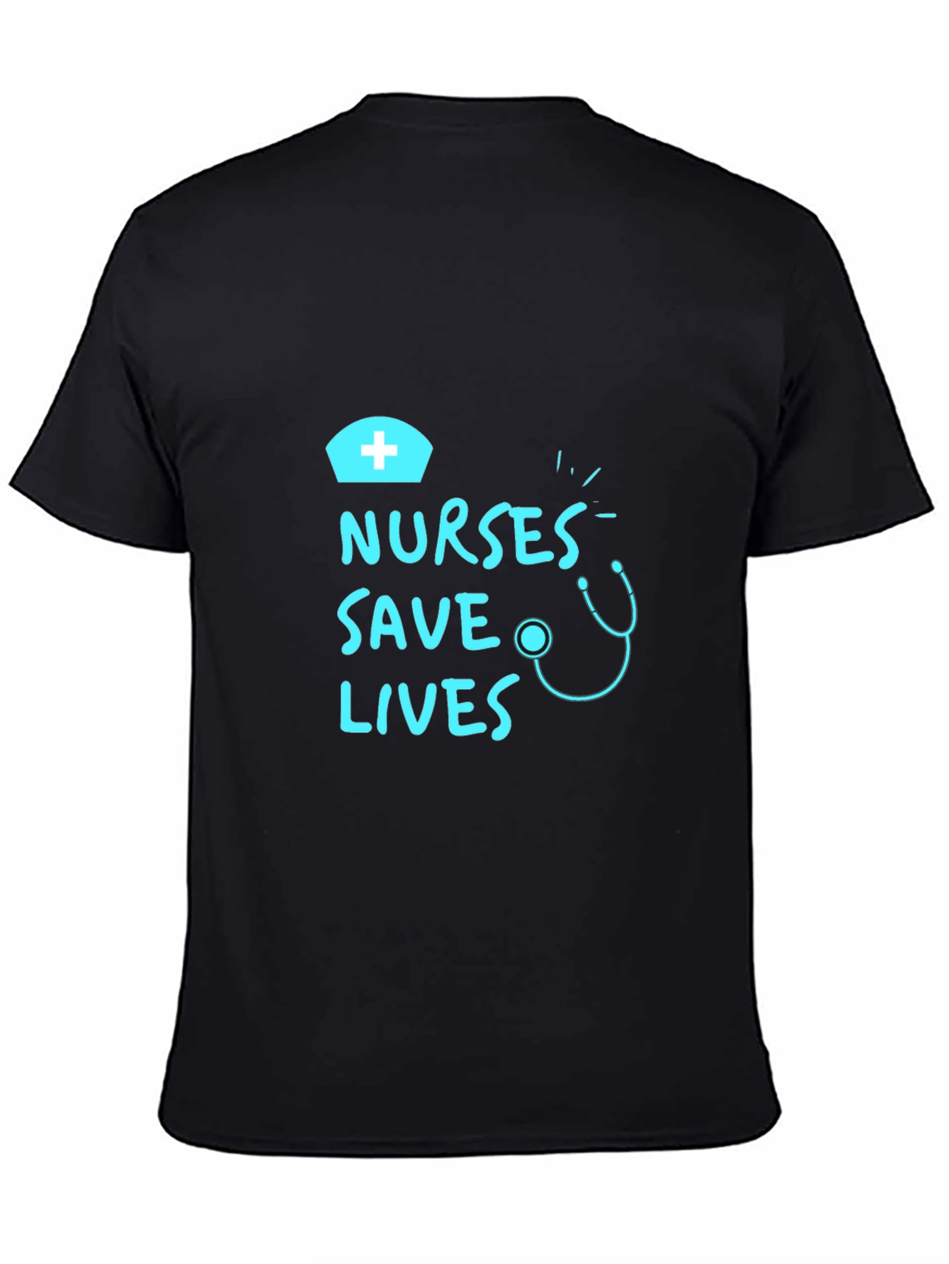 Nurses Save Lives Graphic Tee - Black Cotton T-Shirt