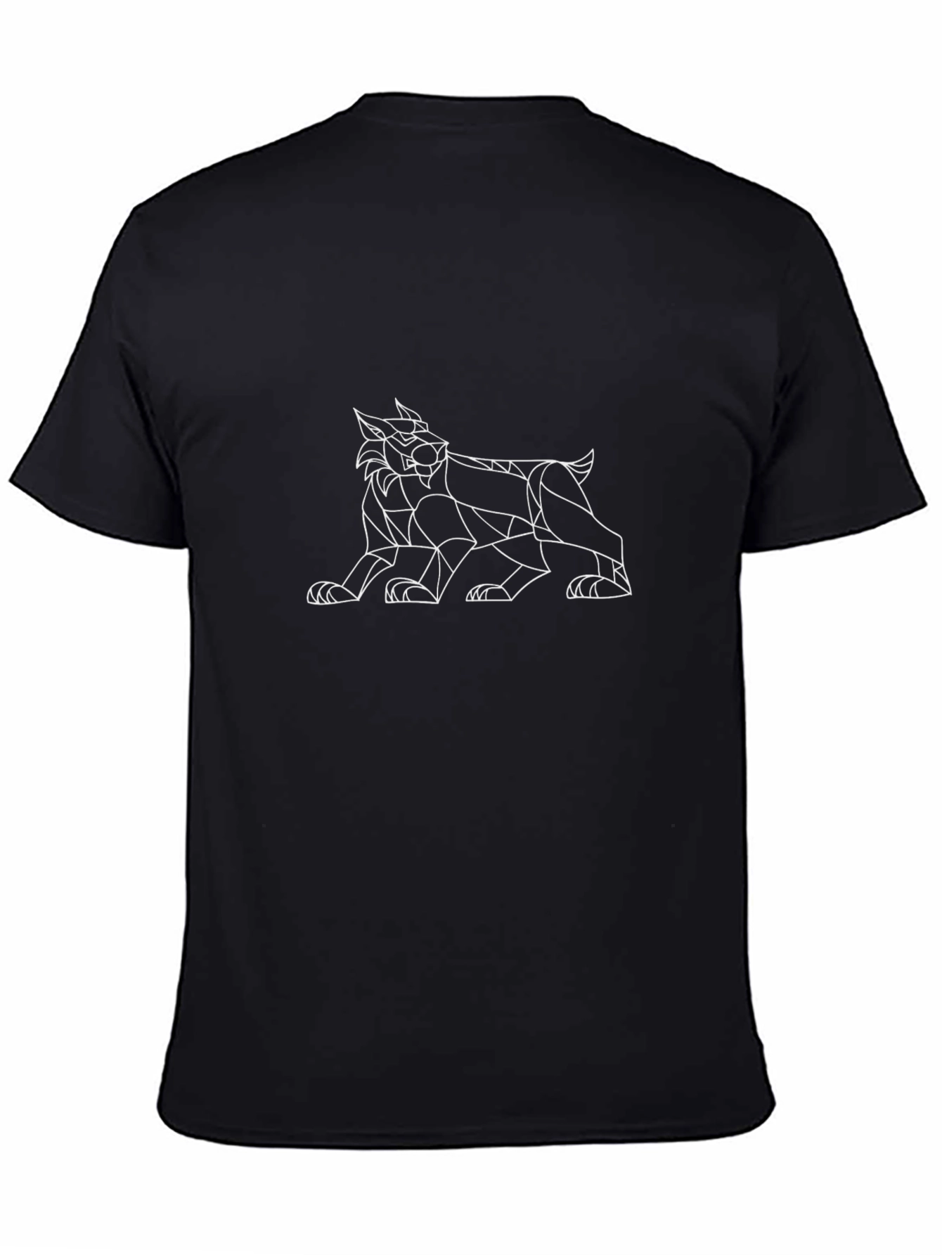 Geometric Lynx Graphic T-Shirt - Black