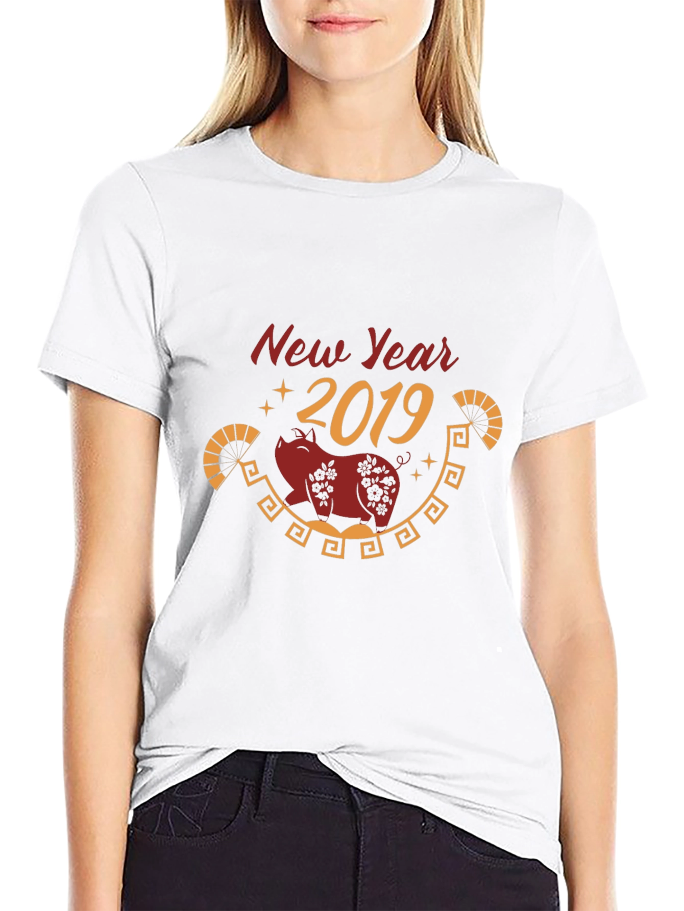 New Year 2019 Pig Graphic T-Shirt