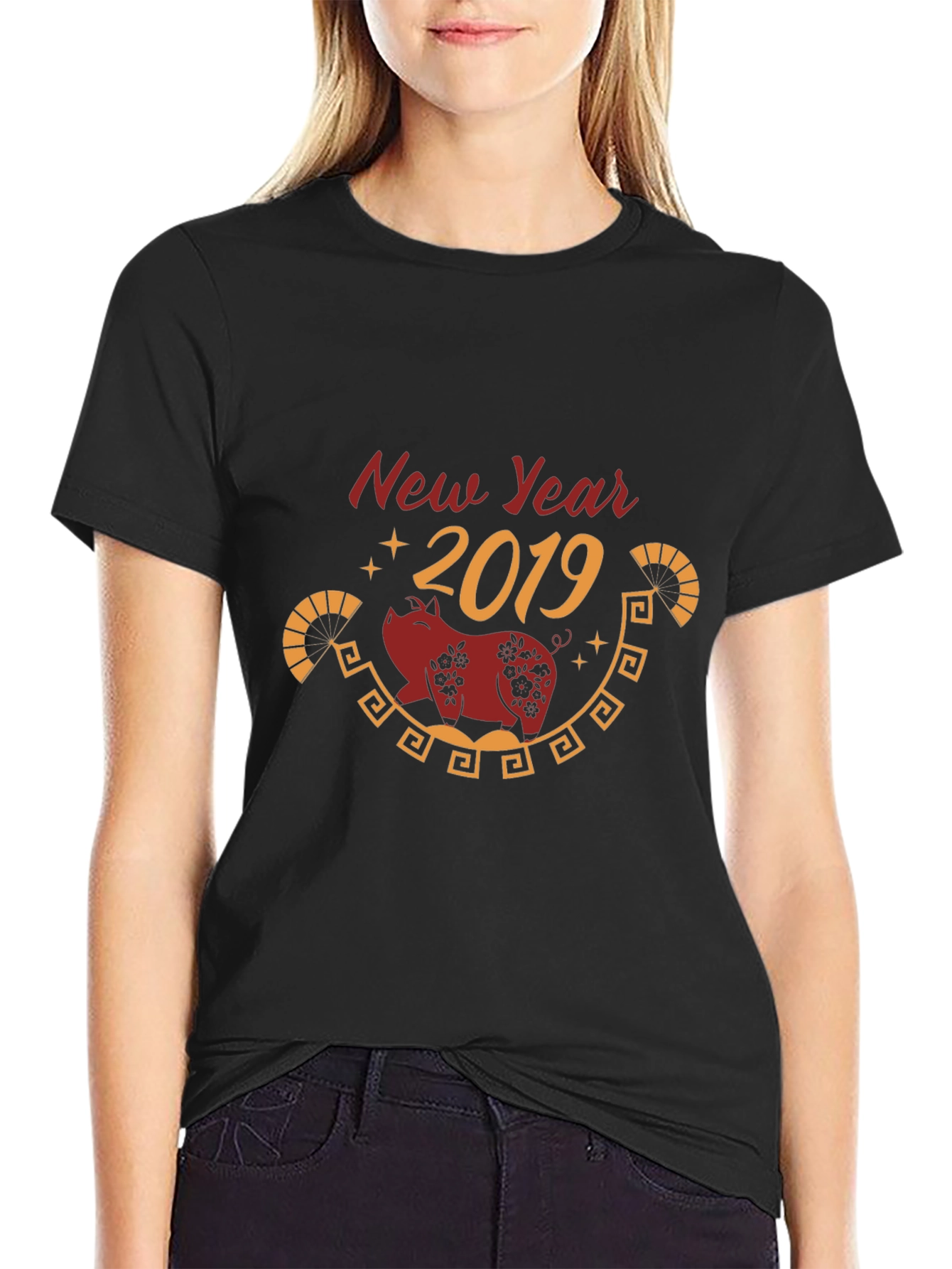New Year 2019 Pig Graphic T-Shirt