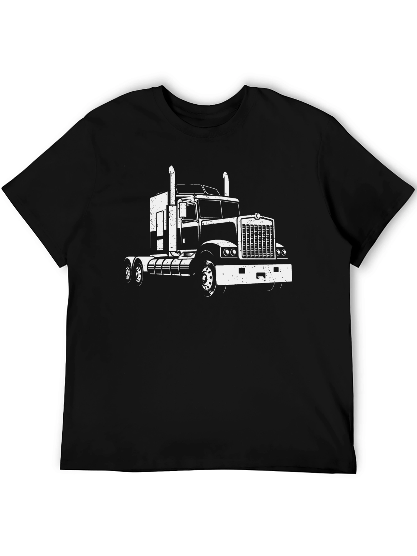 Trucker Tee - Black Semi Truck T-Shirt