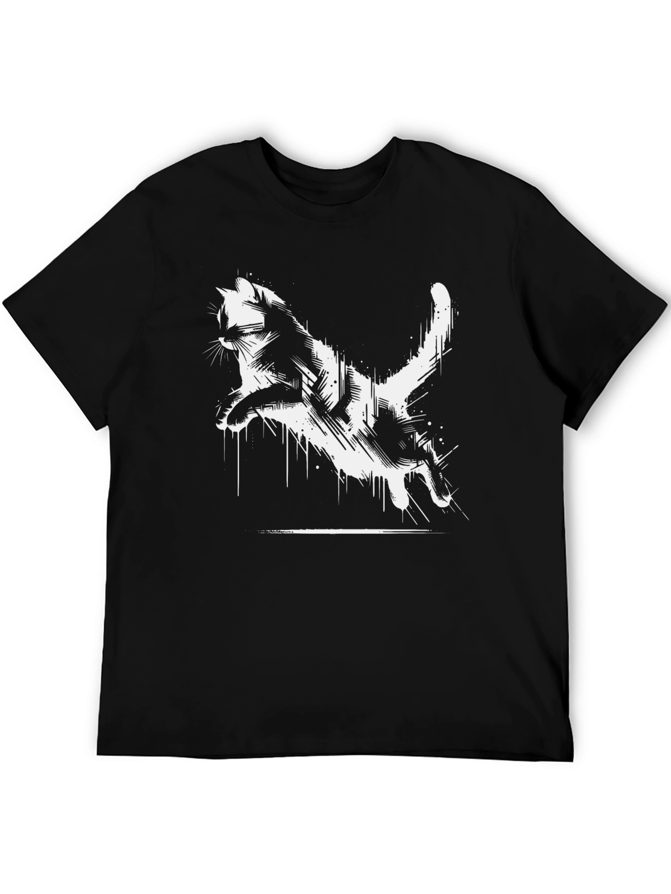 Cool Cat Graphic T-Shirt - Black