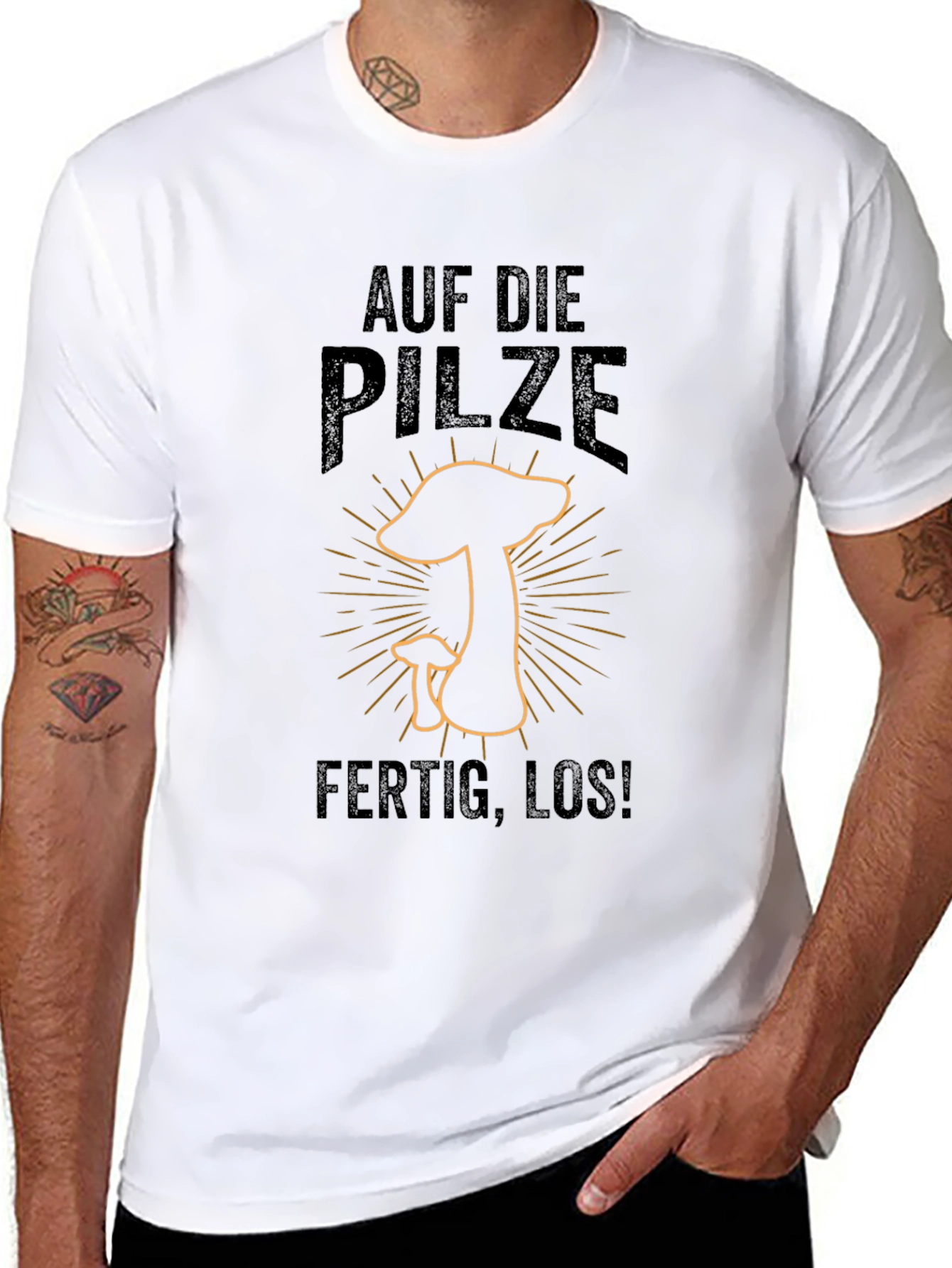 Auf Die Pilze - Ready to Hunt Mushrooms T-Shirt