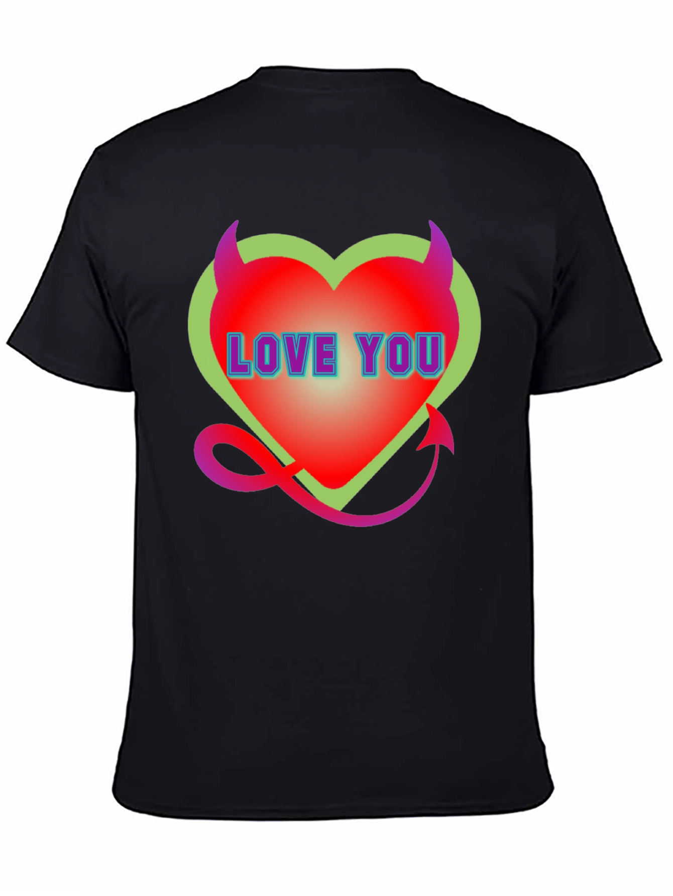 Devil Heart Love You Black T-Shirt