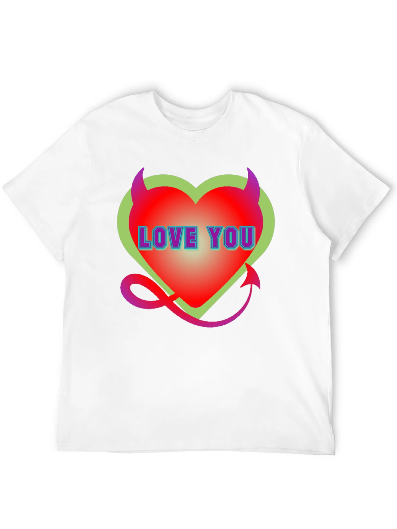 Devil Heart Love You Black T-Shirt
