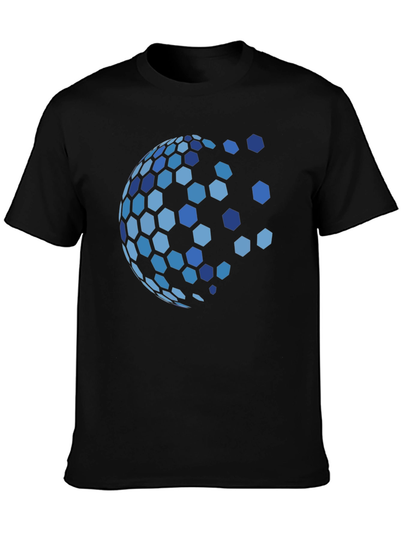 Hexagon Globe Graphic Black T-Shirt