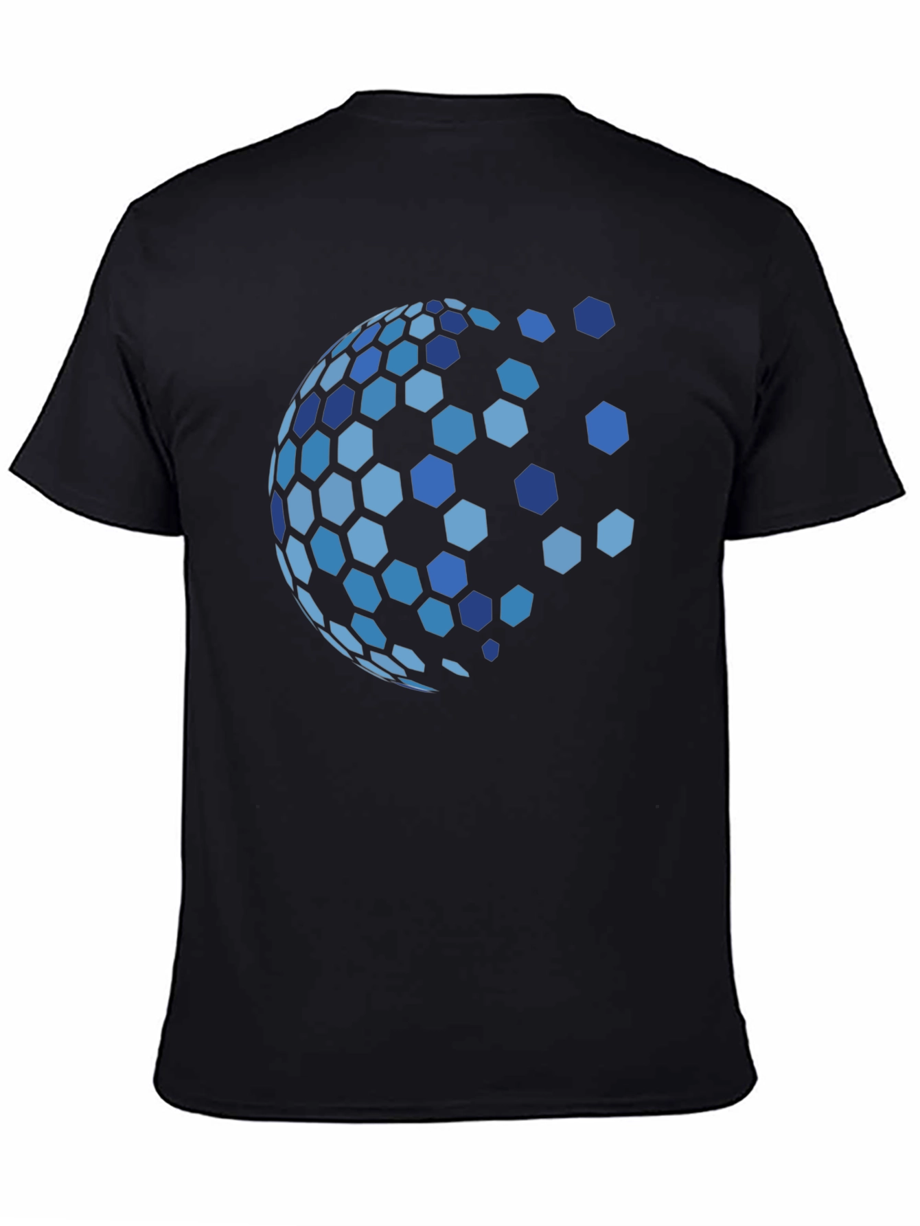 Hexagon Globe Graphic Black T-Shirt