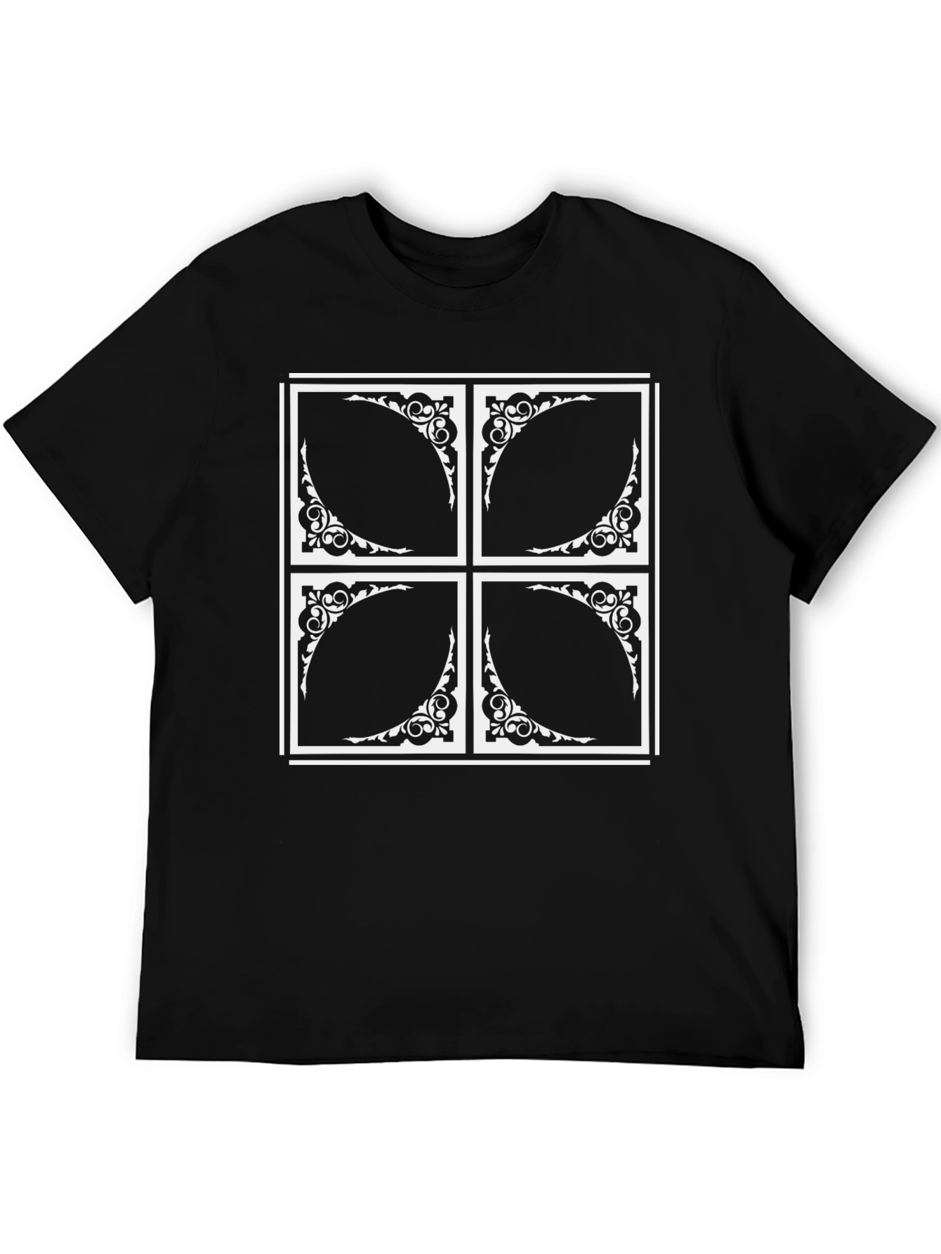 Abstract Pattern Black Tee