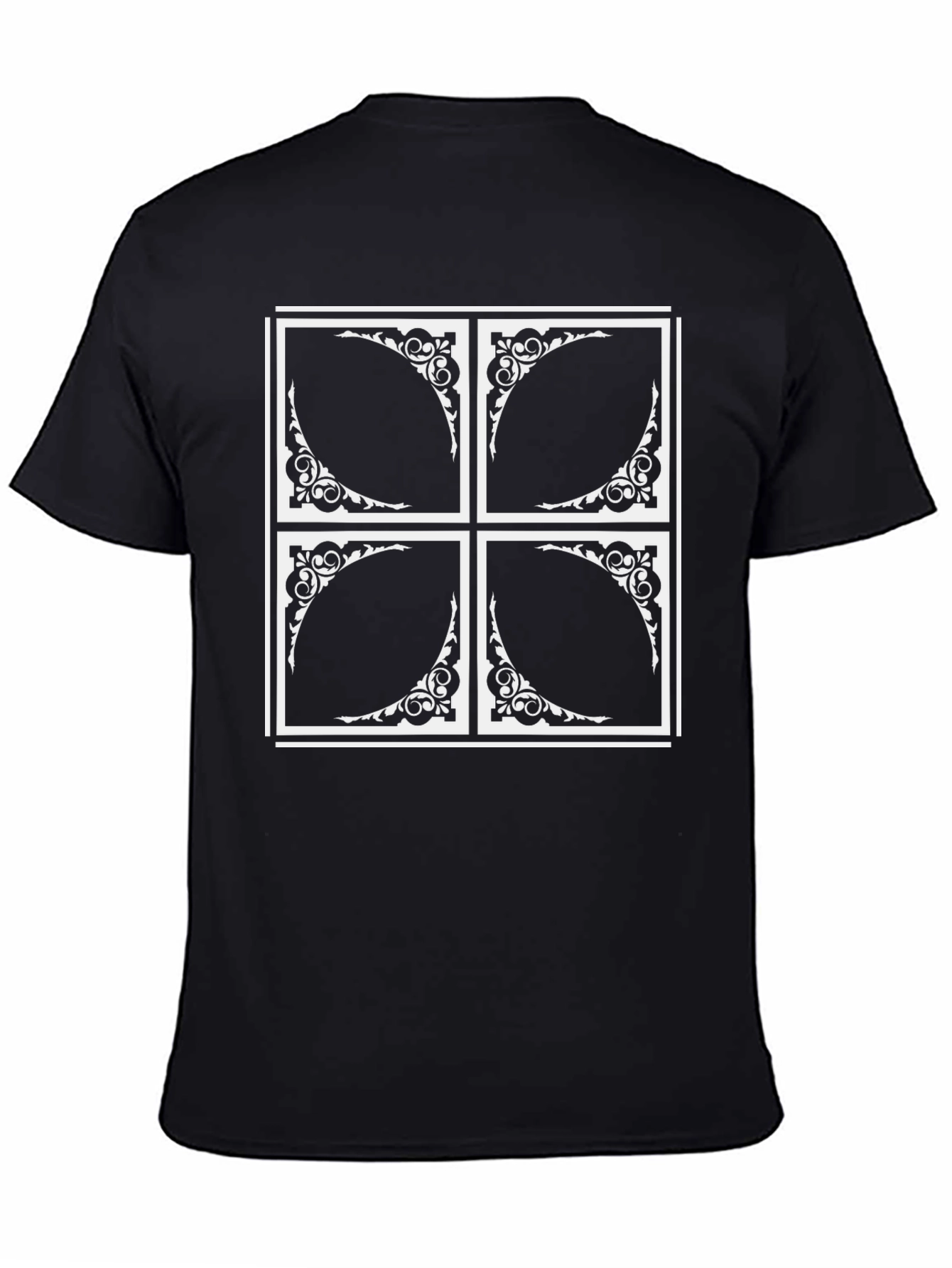 Abstract Pattern Black Tee