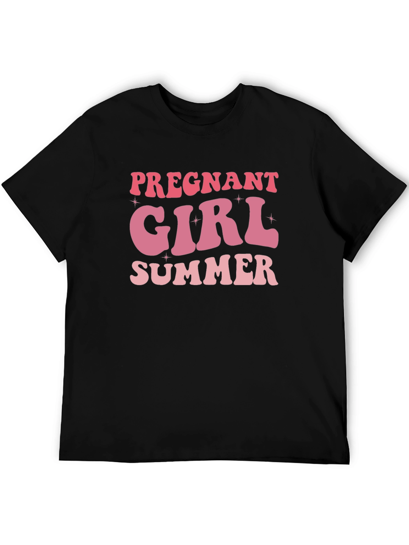 Pregnant Girl Summer Black T-Shirt