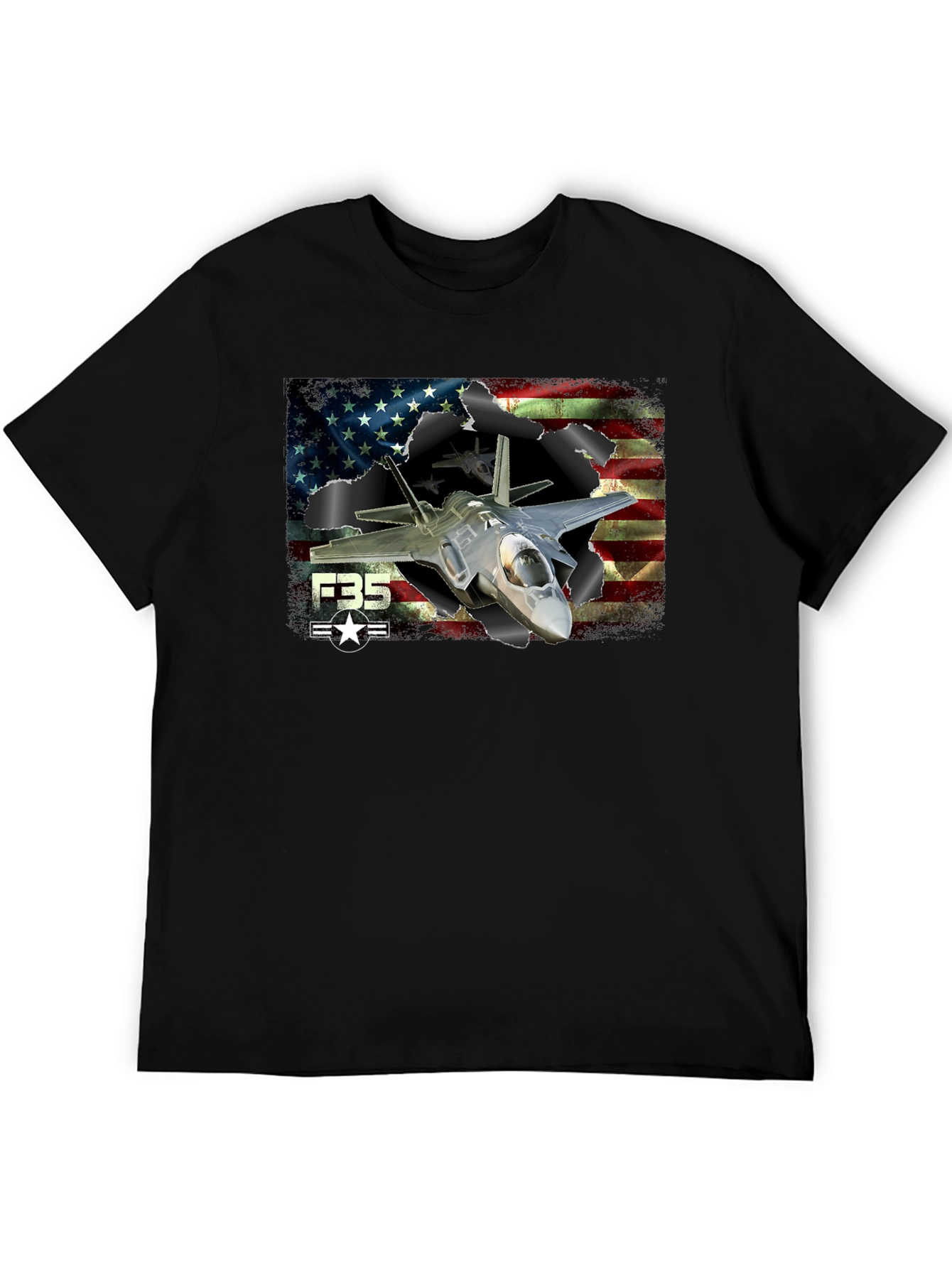 F-35 American Flag Graphic T-Shirt