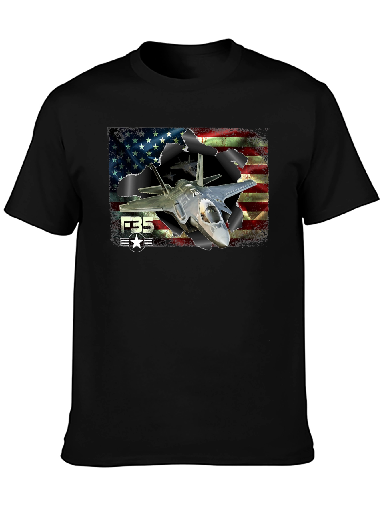 F-35 American Flag Graphic T-Shirt