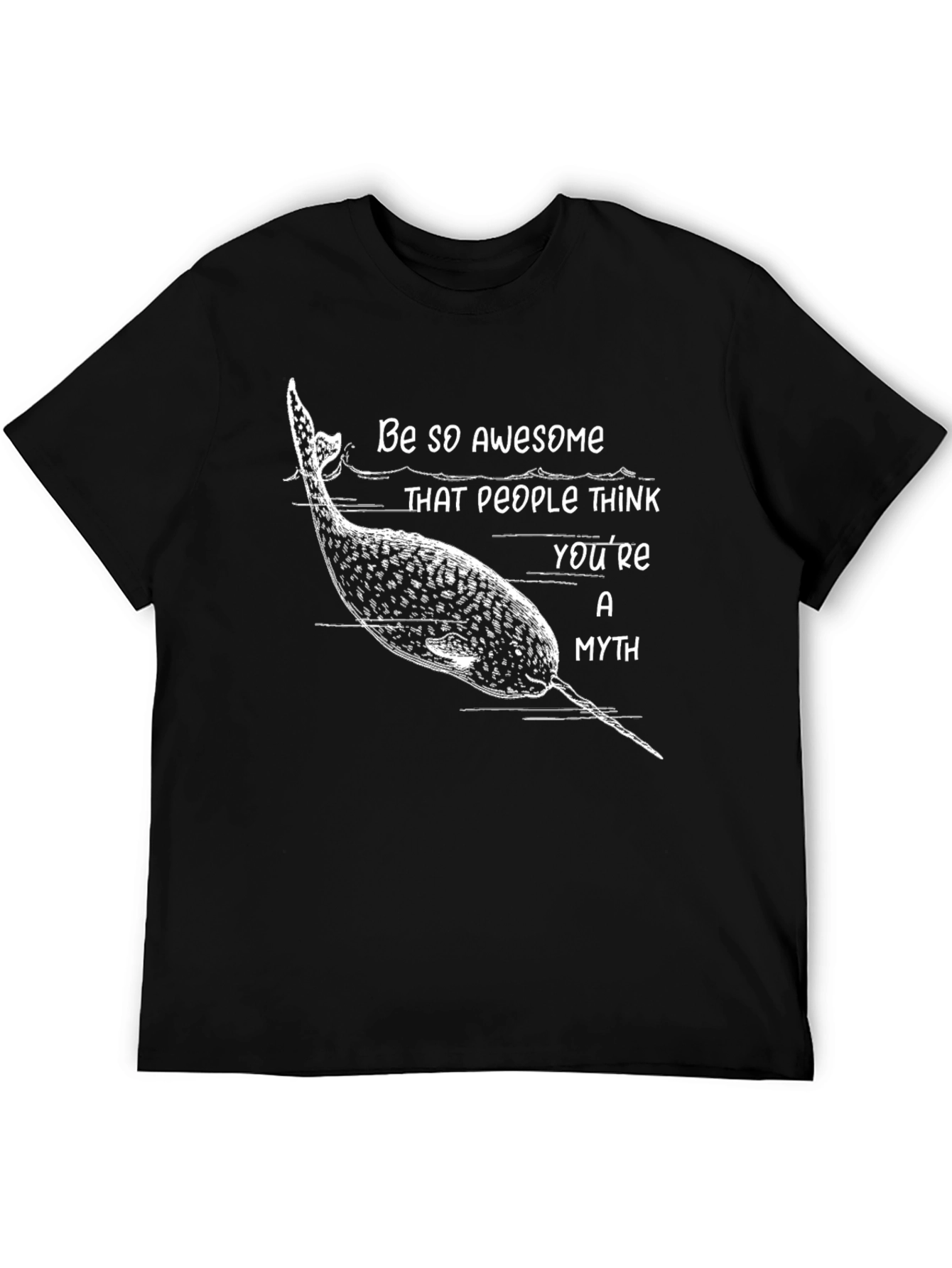 Awesome Narwhal Myth T-Shirt - Black