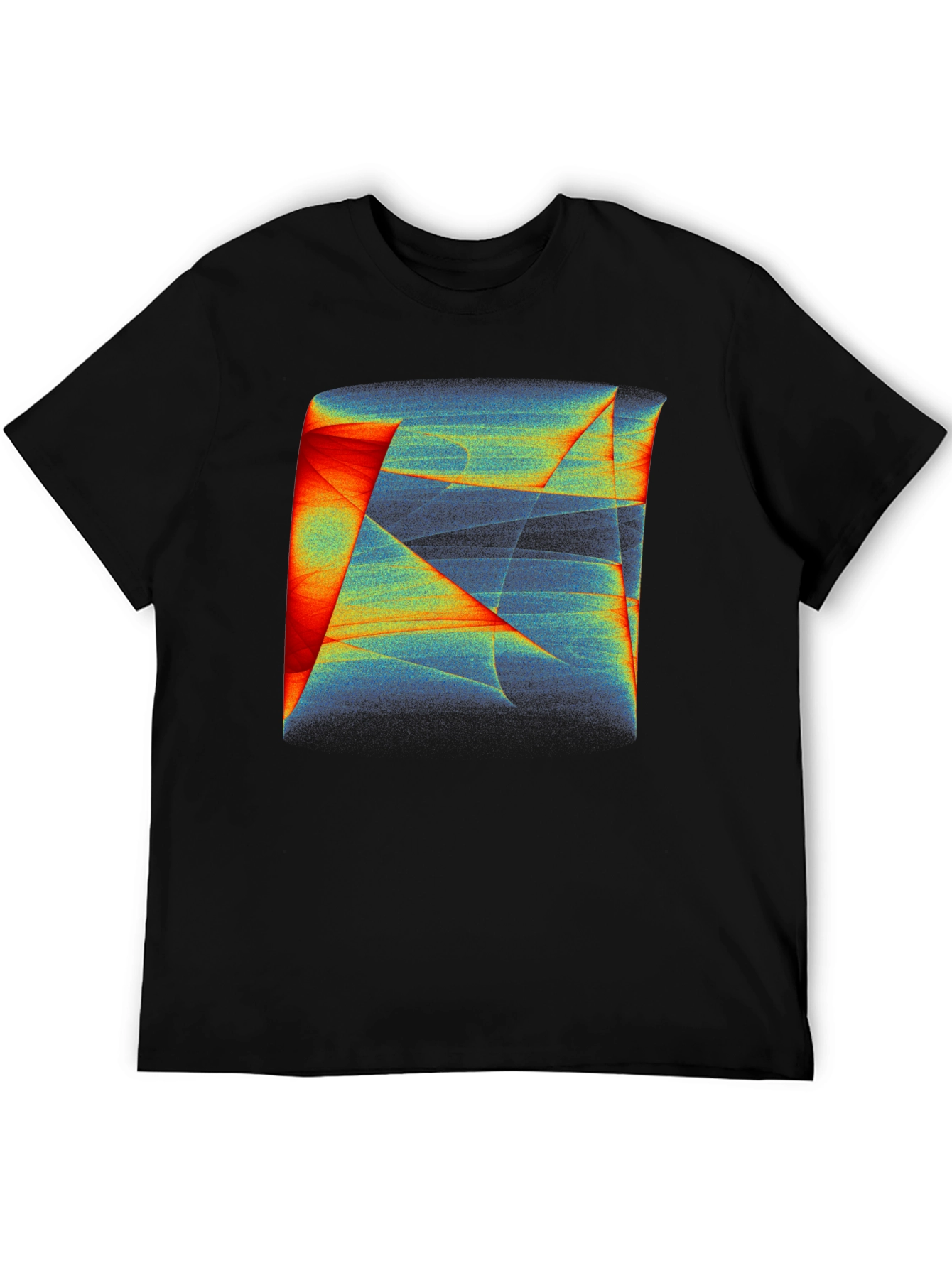 Abstract Geometric Print Black T-Shirt