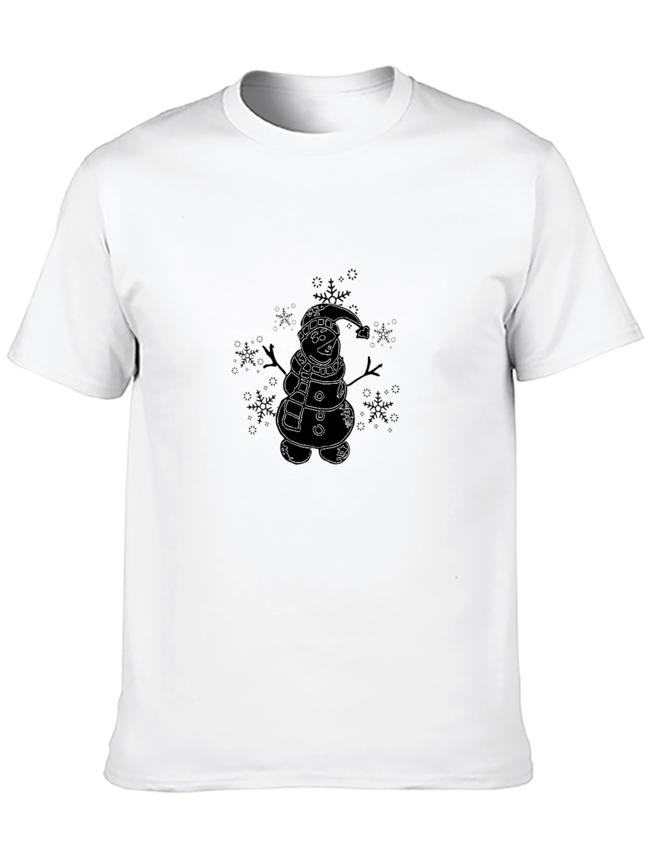 Snowman Graphic Tee - Black Short Sleeve