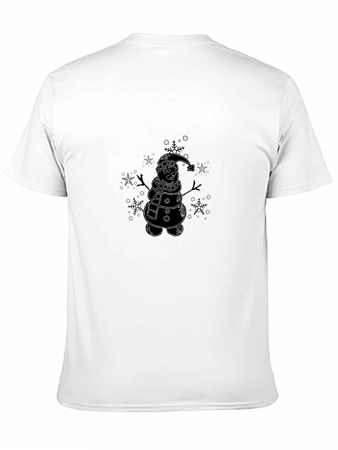 Snowman Graphic Tee - Black Short Sleeve