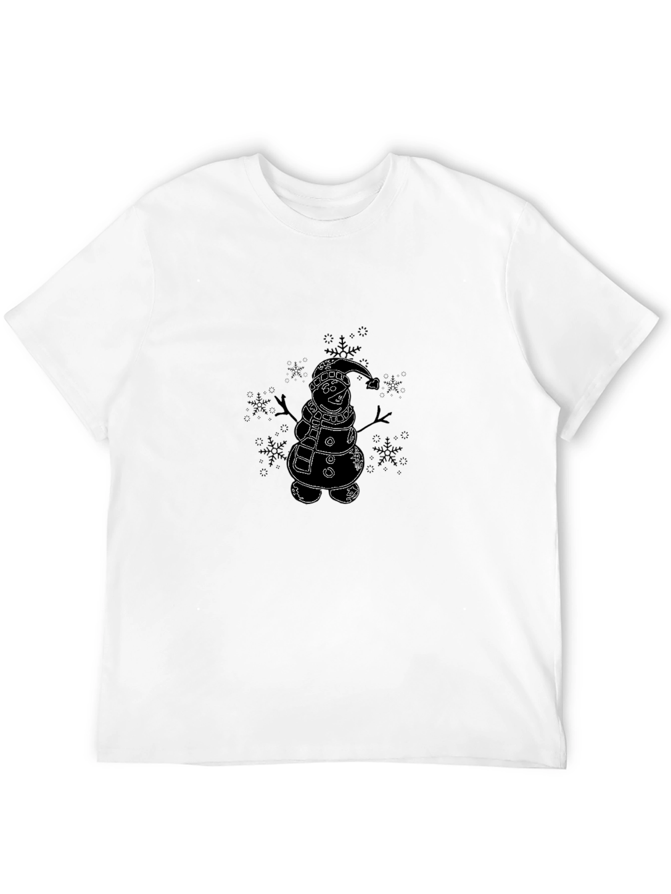 Snowman Graphic Tee - Black Short Sleeve