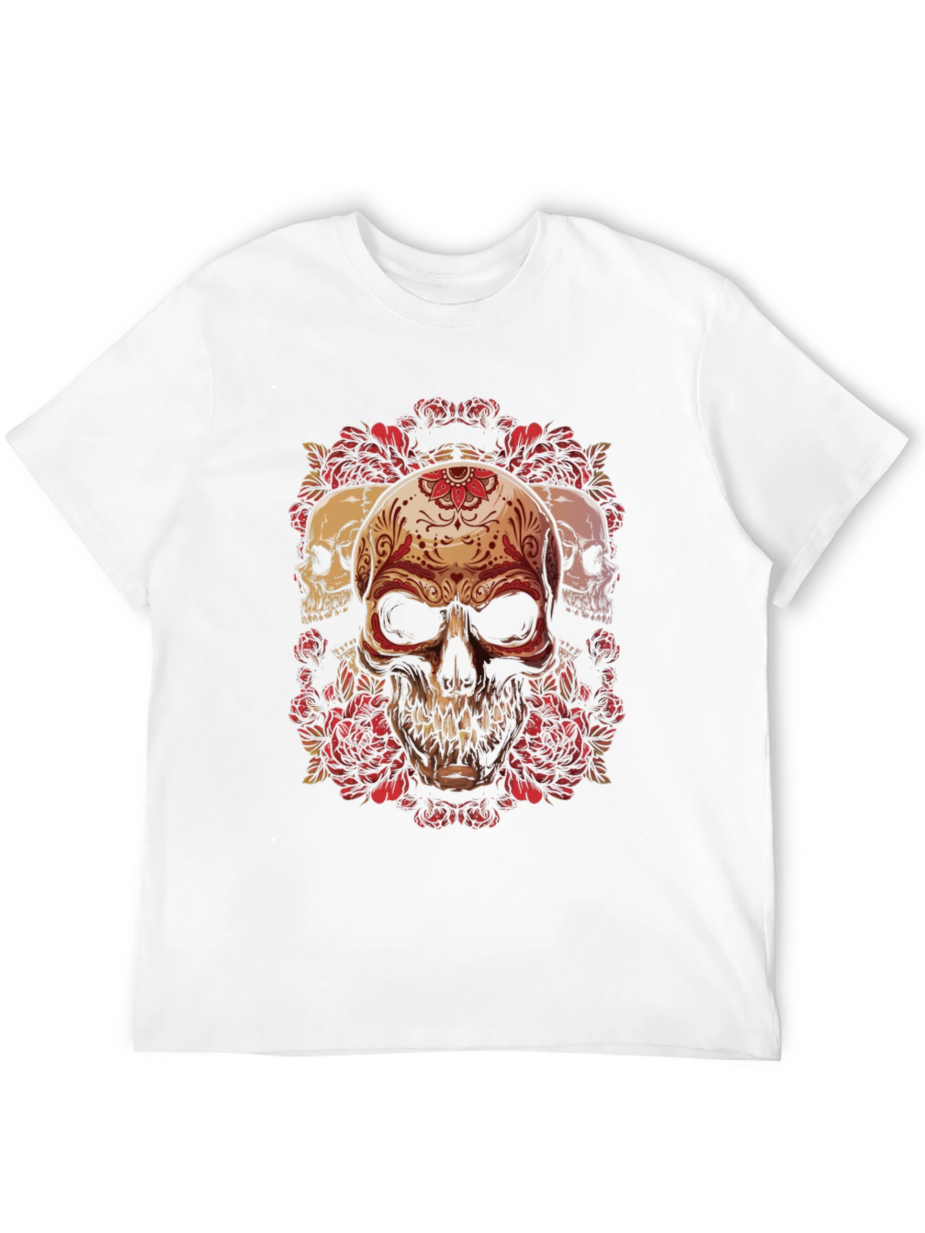 Skull & Roses Graphic Tee - Dark Style
