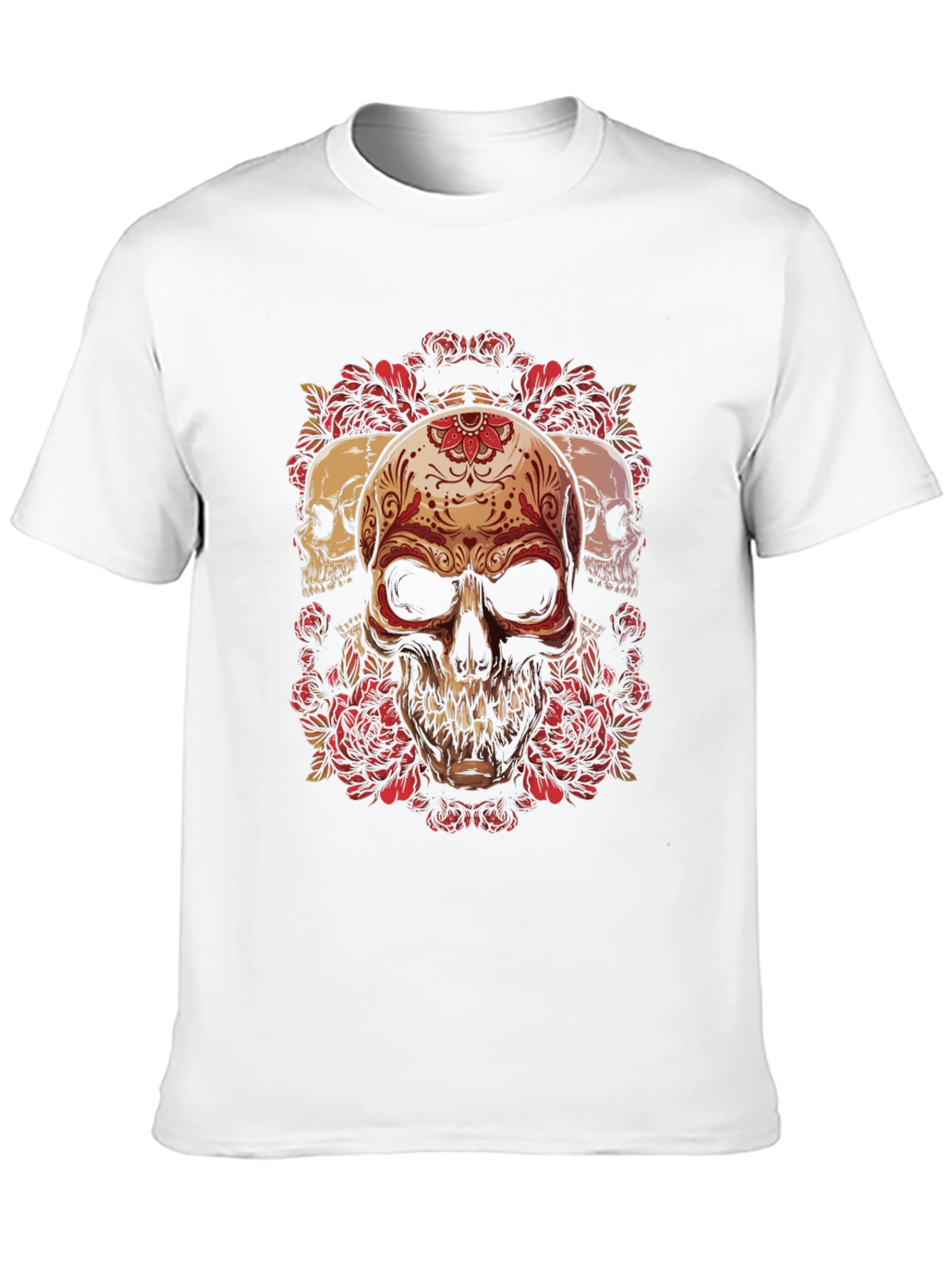 Skull & Roses Graphic Tee - Dark Style
