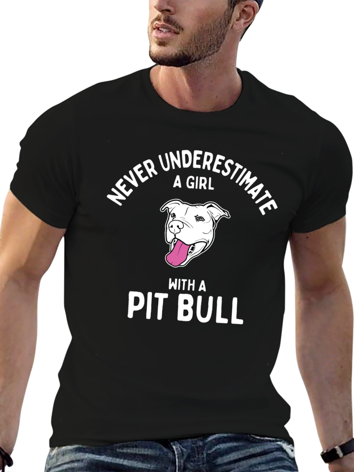 Never Underestimate Pit Bull Girl T-Shirt