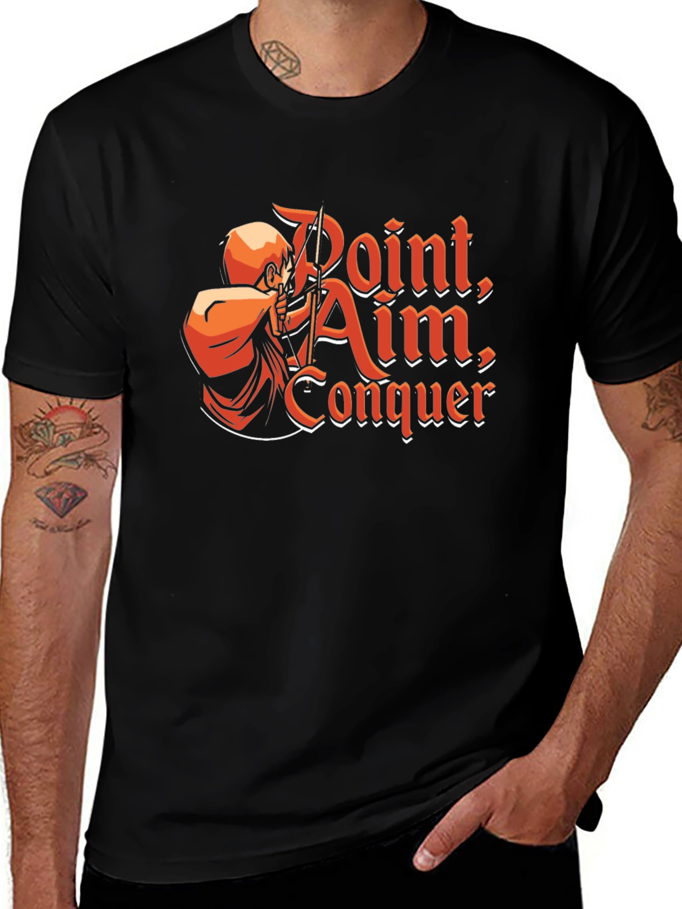 Point Aim Conquer Graphic T-Shirt