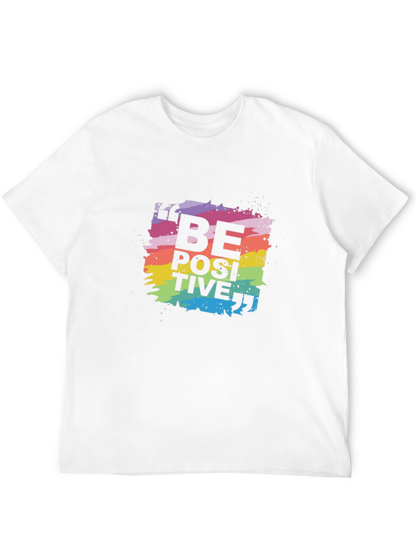 Be Positive Rainbow Graphic T-Shirt