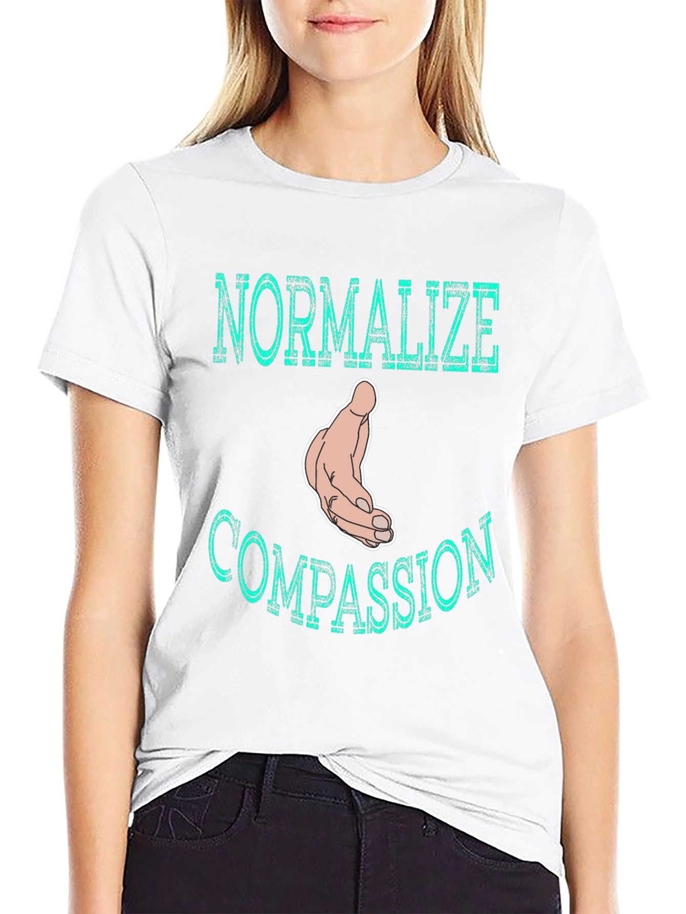 Normalize Compassion T-Shirt - Black Graphic Tee