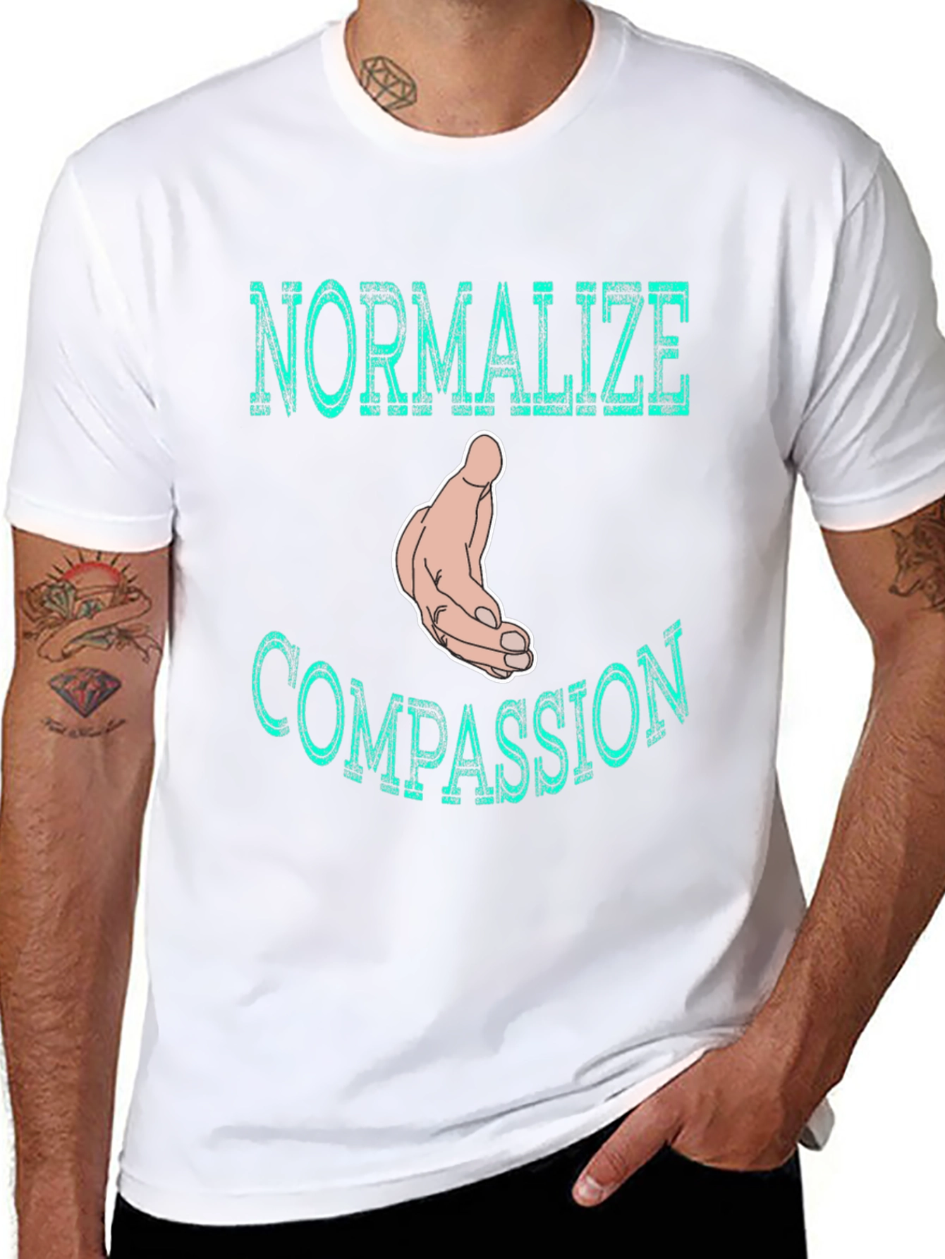 Normalize Compassion T-Shirt - Black Graphic Tee