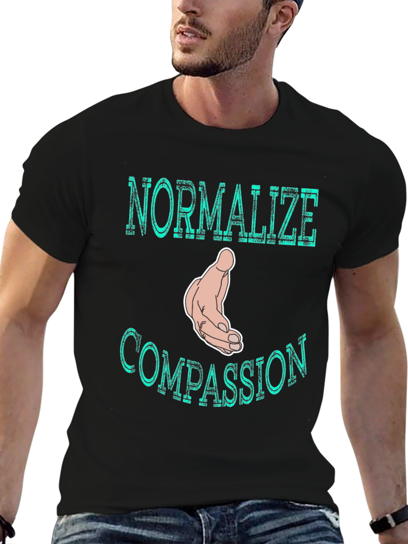 Normalize Compassion T-Shirt - Black Graphic Tee