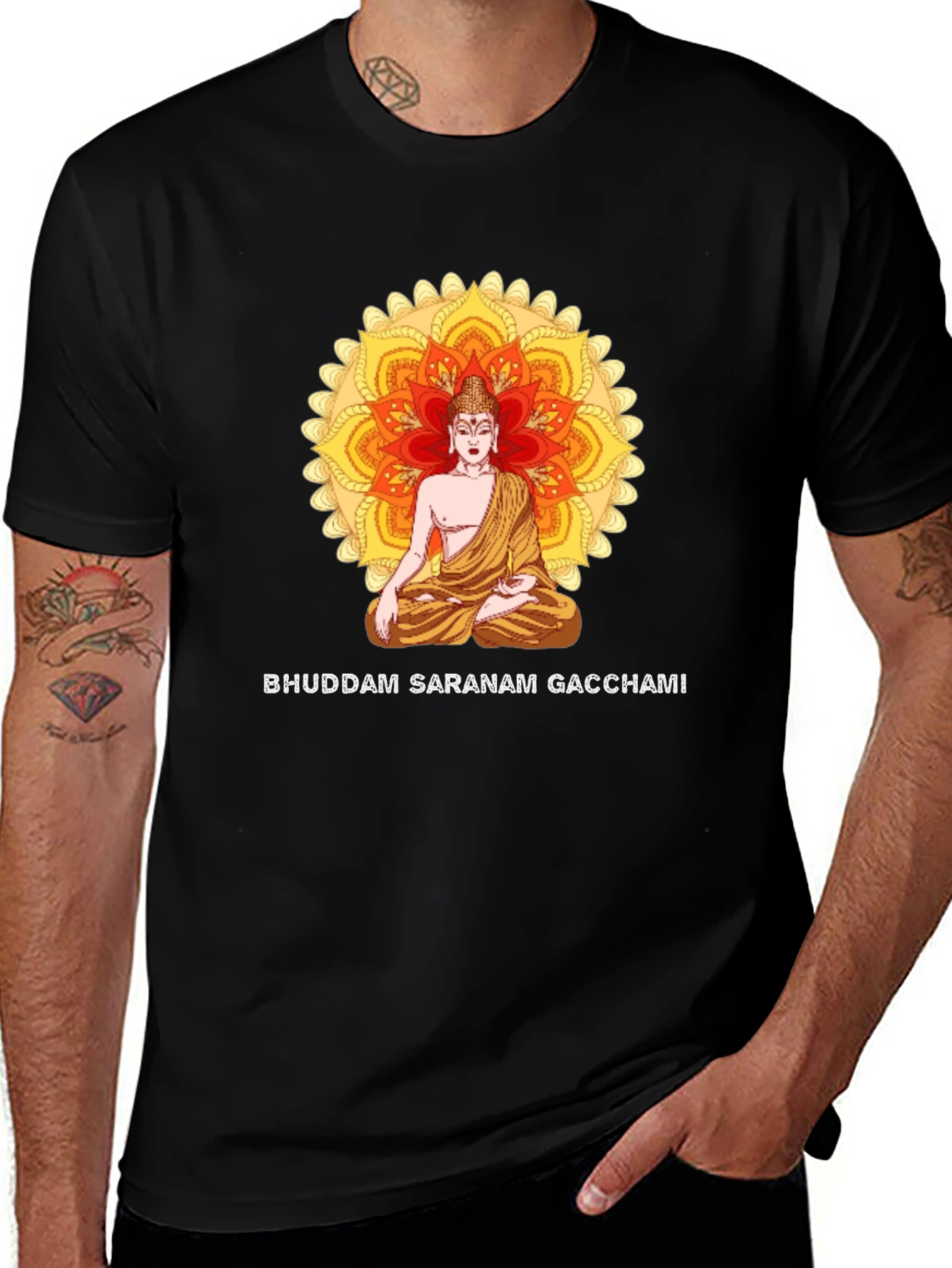 Buddham Saranam Gacchami Black T-Shirt