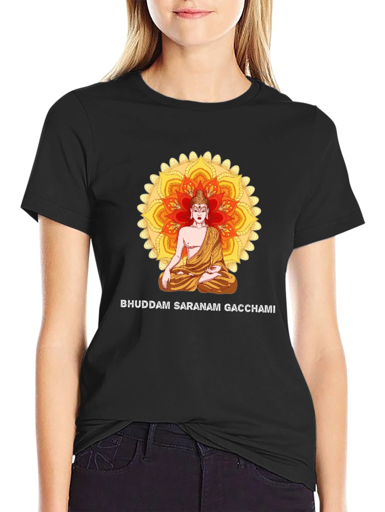Buddham Saranam Gacchami Black T-Shirt