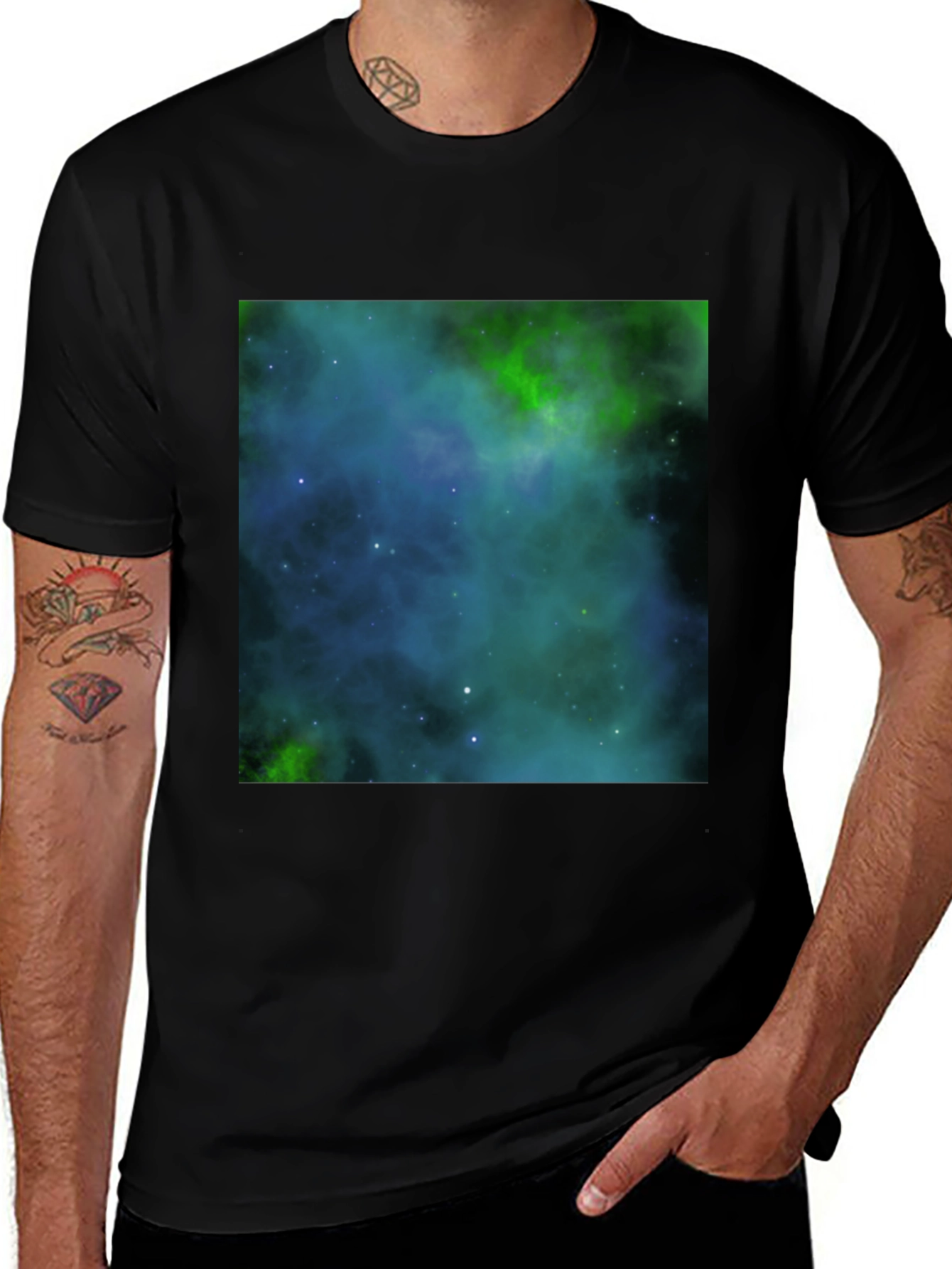 Nebula Print Black T-Shirt