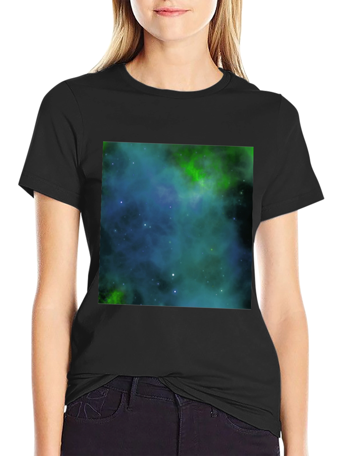 Nebula Print Black T-Shirt
