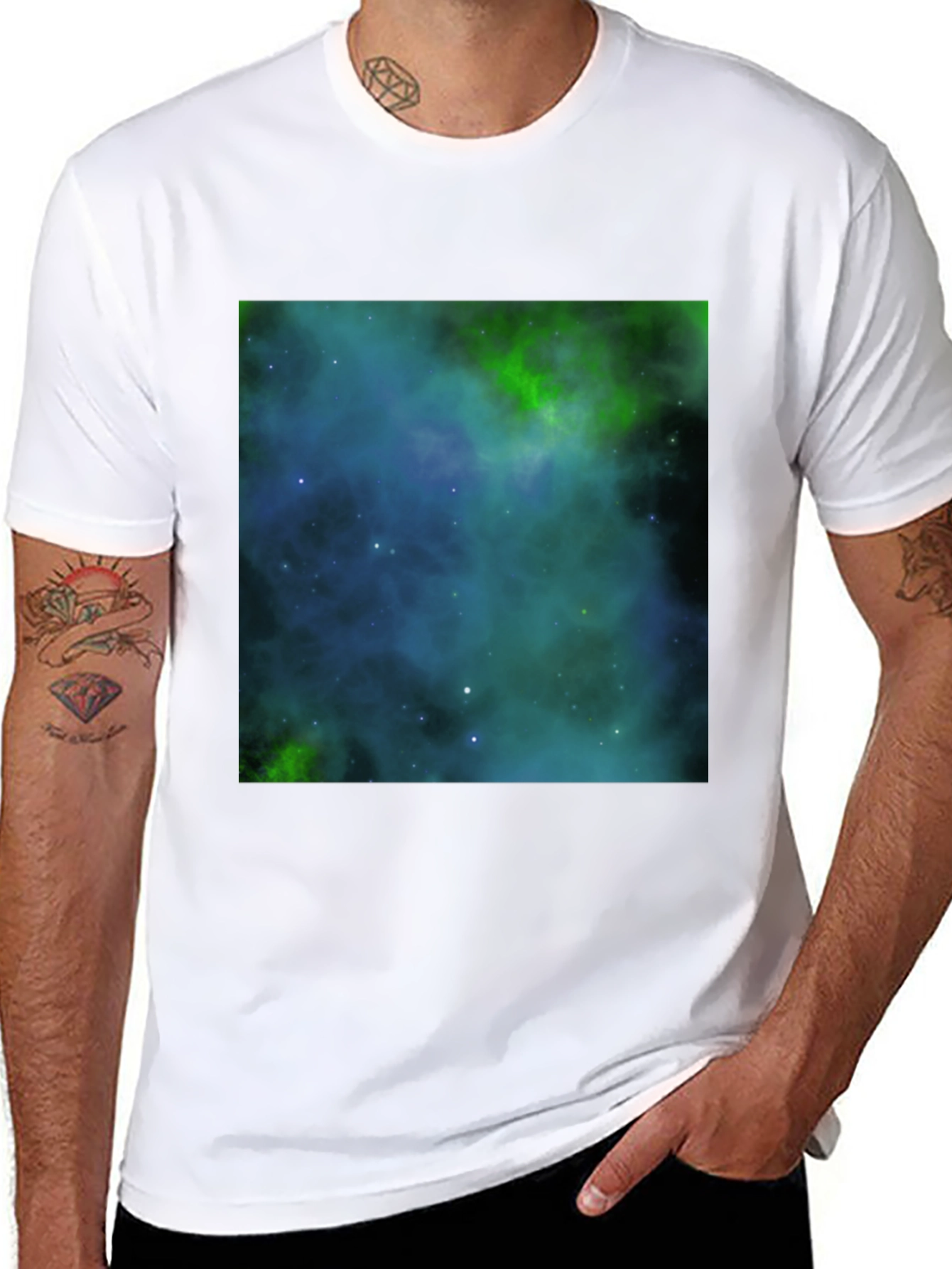 Nebula Print Black T-Shirt