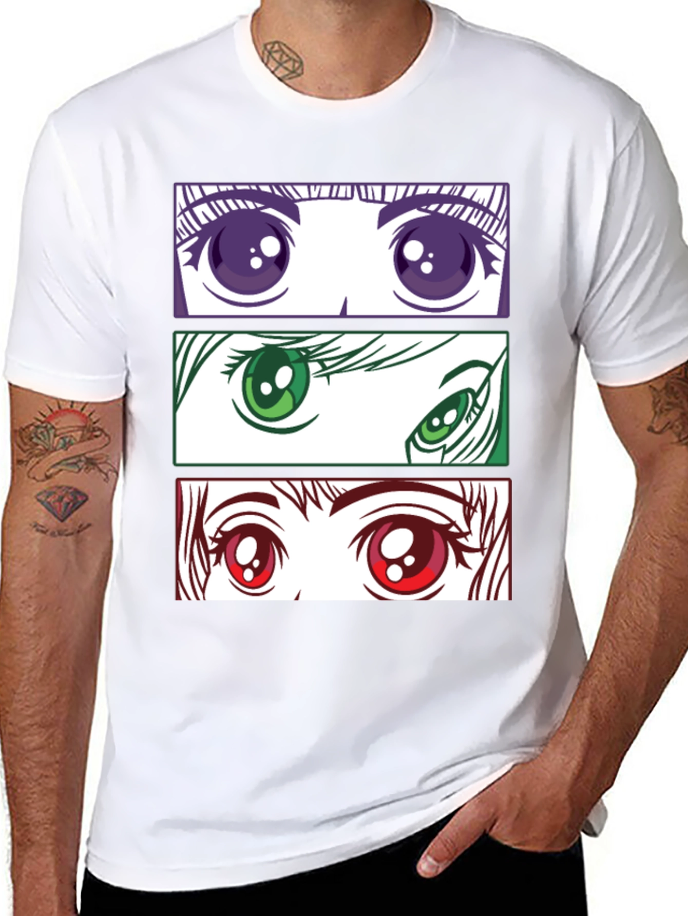 Anime Eyes Graphic T-Shirt - Stylish Manga Tee