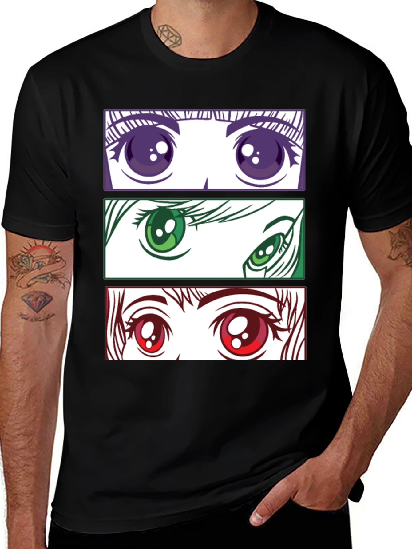 Anime Eyes Graphic T-Shirt - Stylish Manga Tee