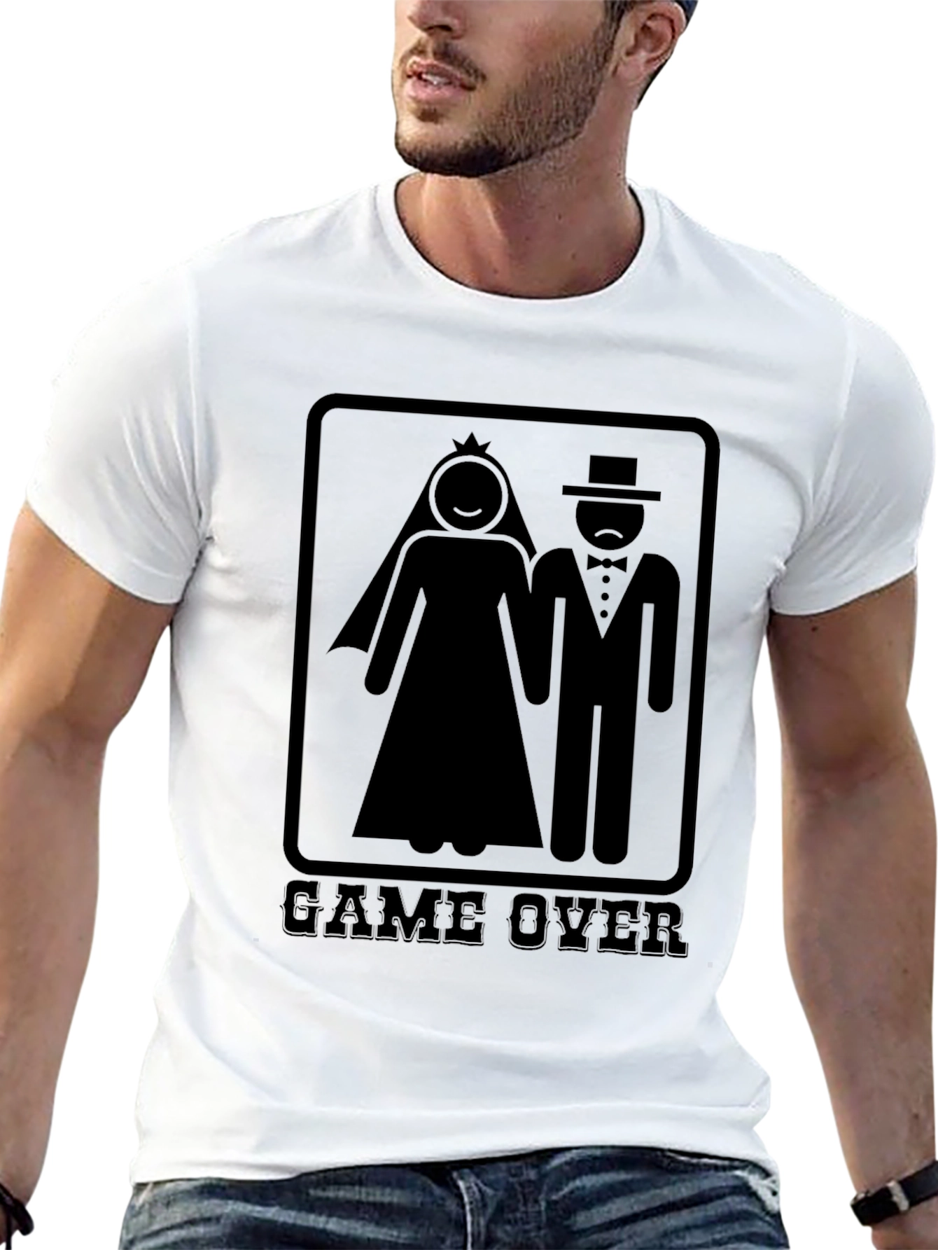 Game Over Wedding Graphic Tee - Black