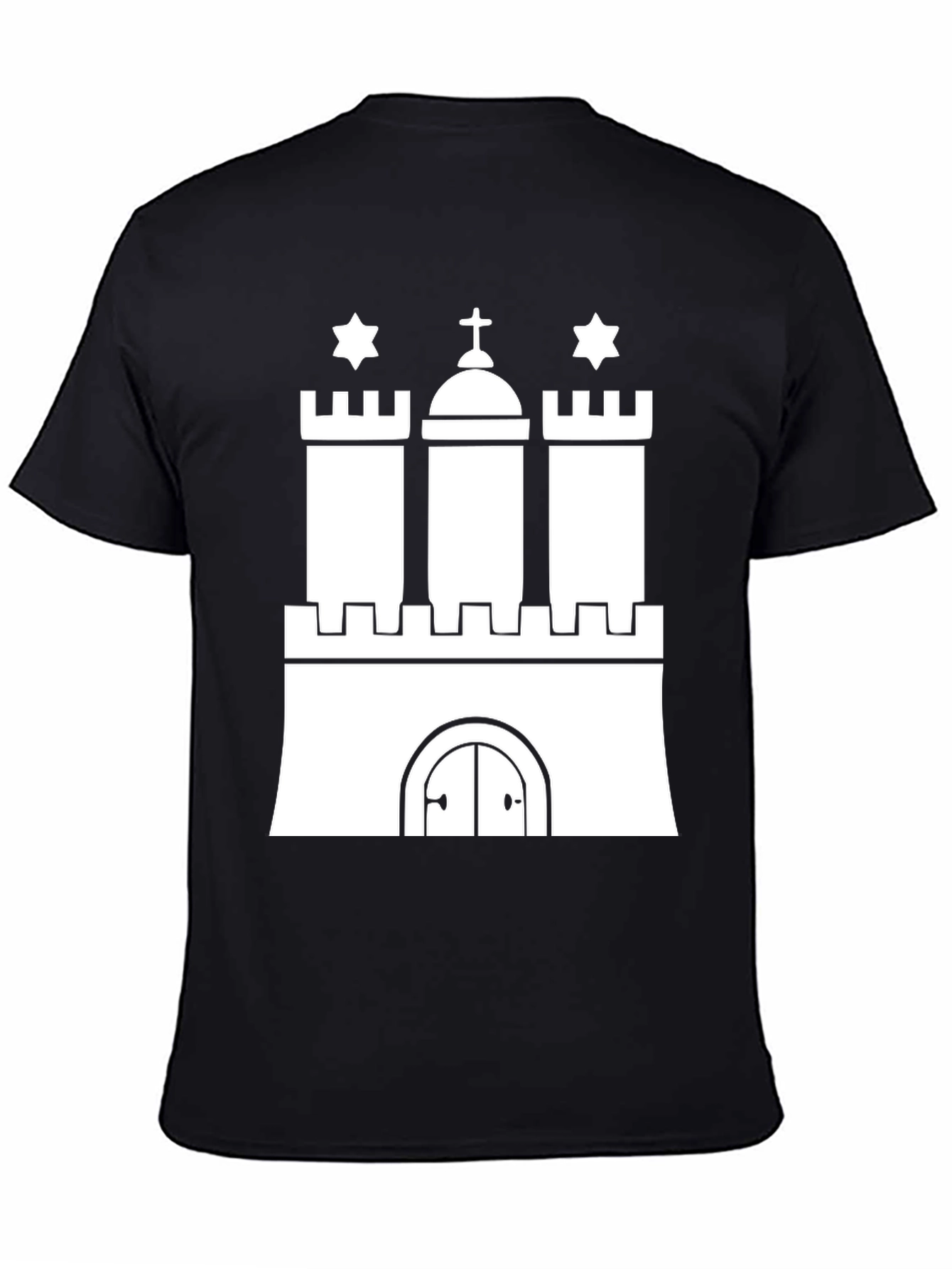 Hamburg Castle Tee - Black Cotton T-Shirt