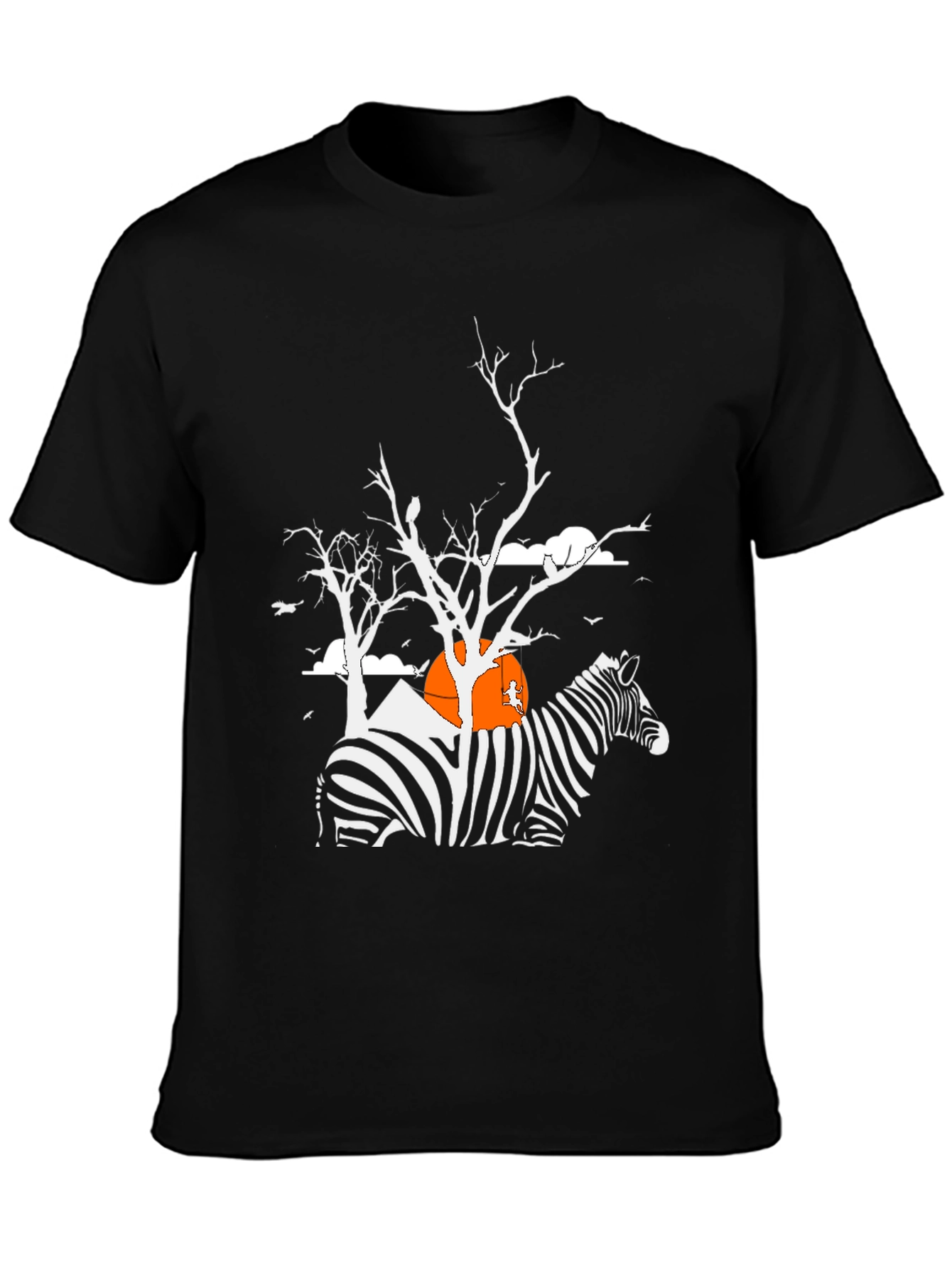 Zebra Silhouette Graphic Tee - Mens Black T-Shirt