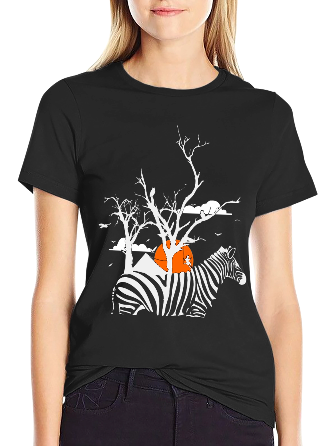 Zebra Silhouette Graphic Tee - Mens Black T-Shirt