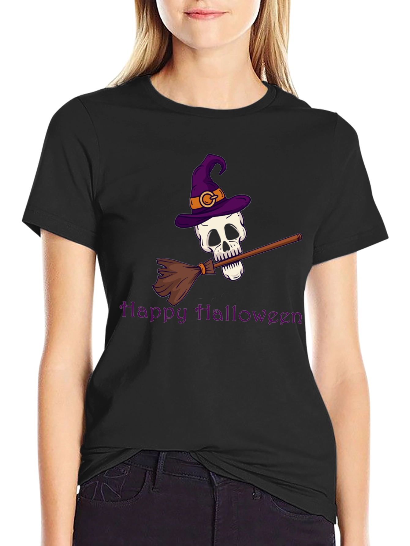 Happy Halloween Skull Witch T-Shirt