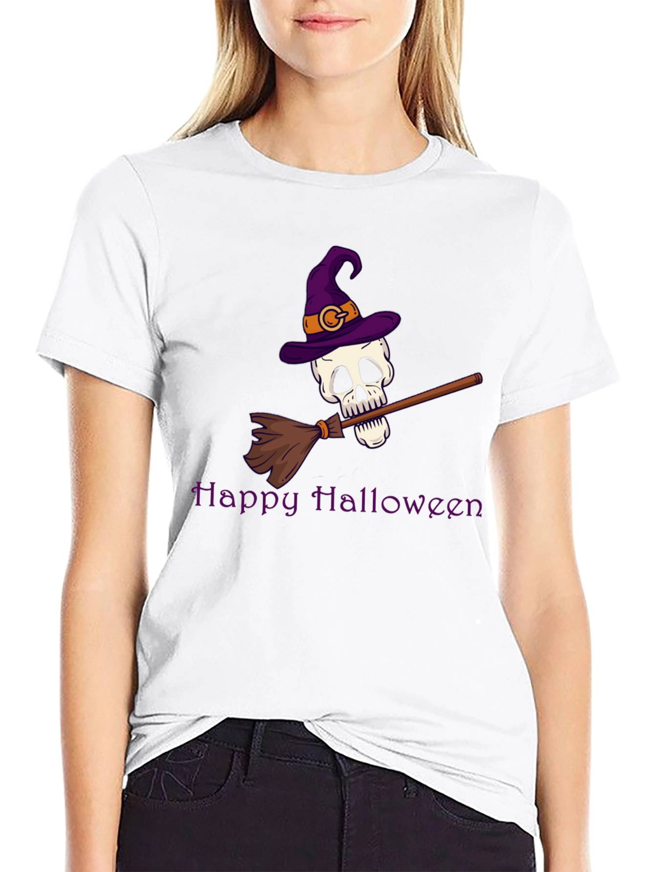 Happy Halloween Skull Witch T-Shirt