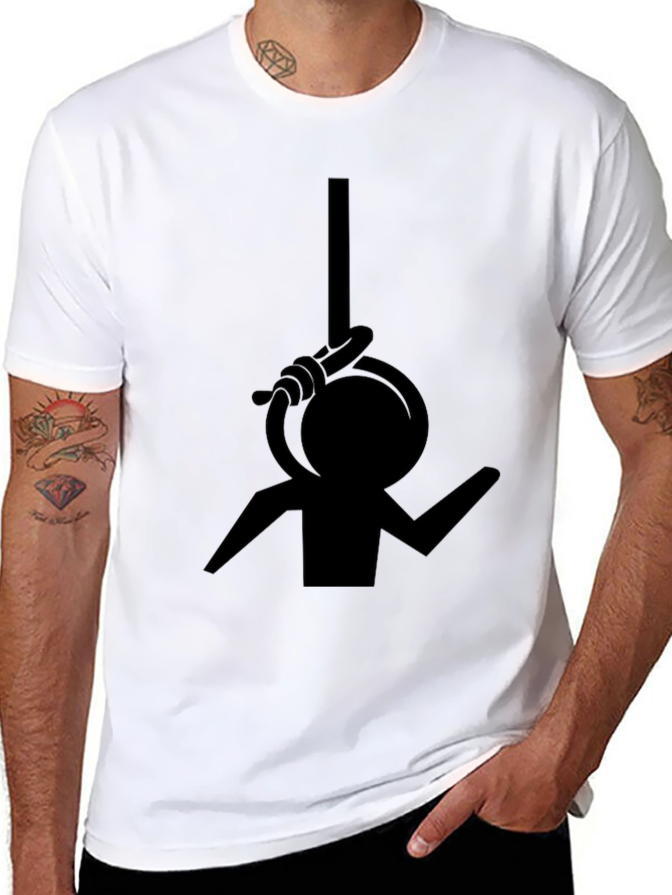 Humorous Dark Humor Stick Figure Graphic Tee