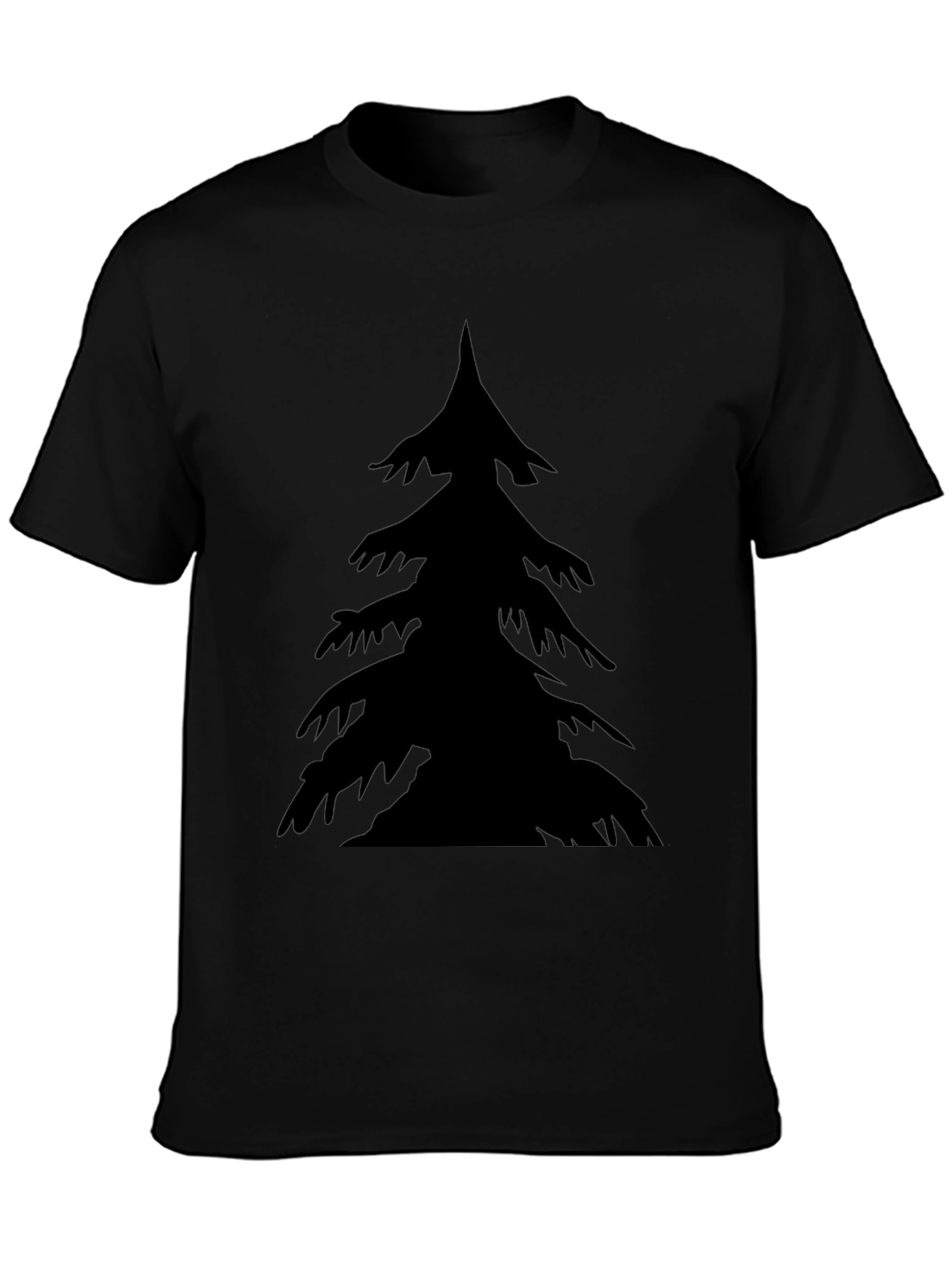 Black T-Shirt with Tree Silhouette