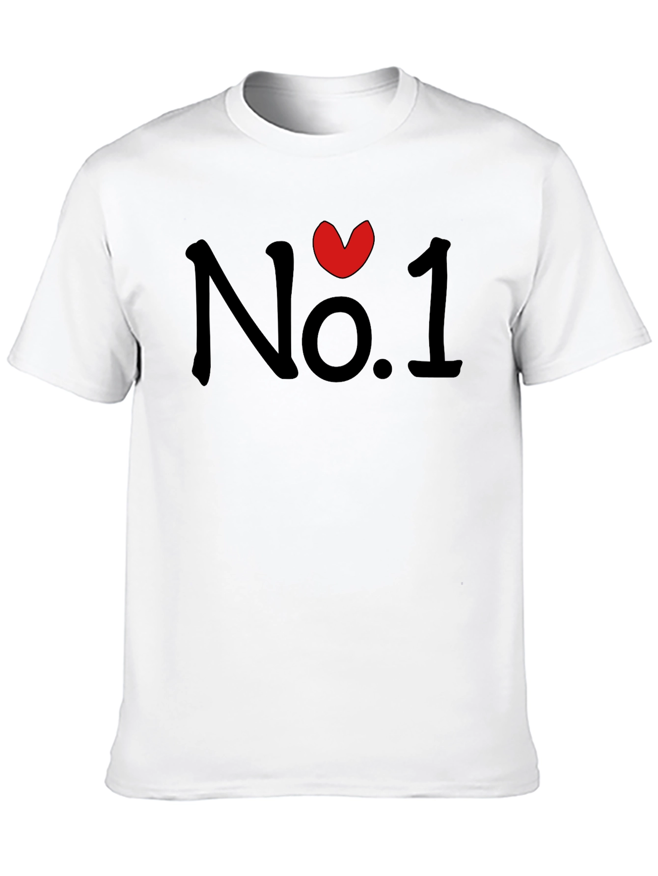 No. 1 Heart Graphic Black T-Shirt