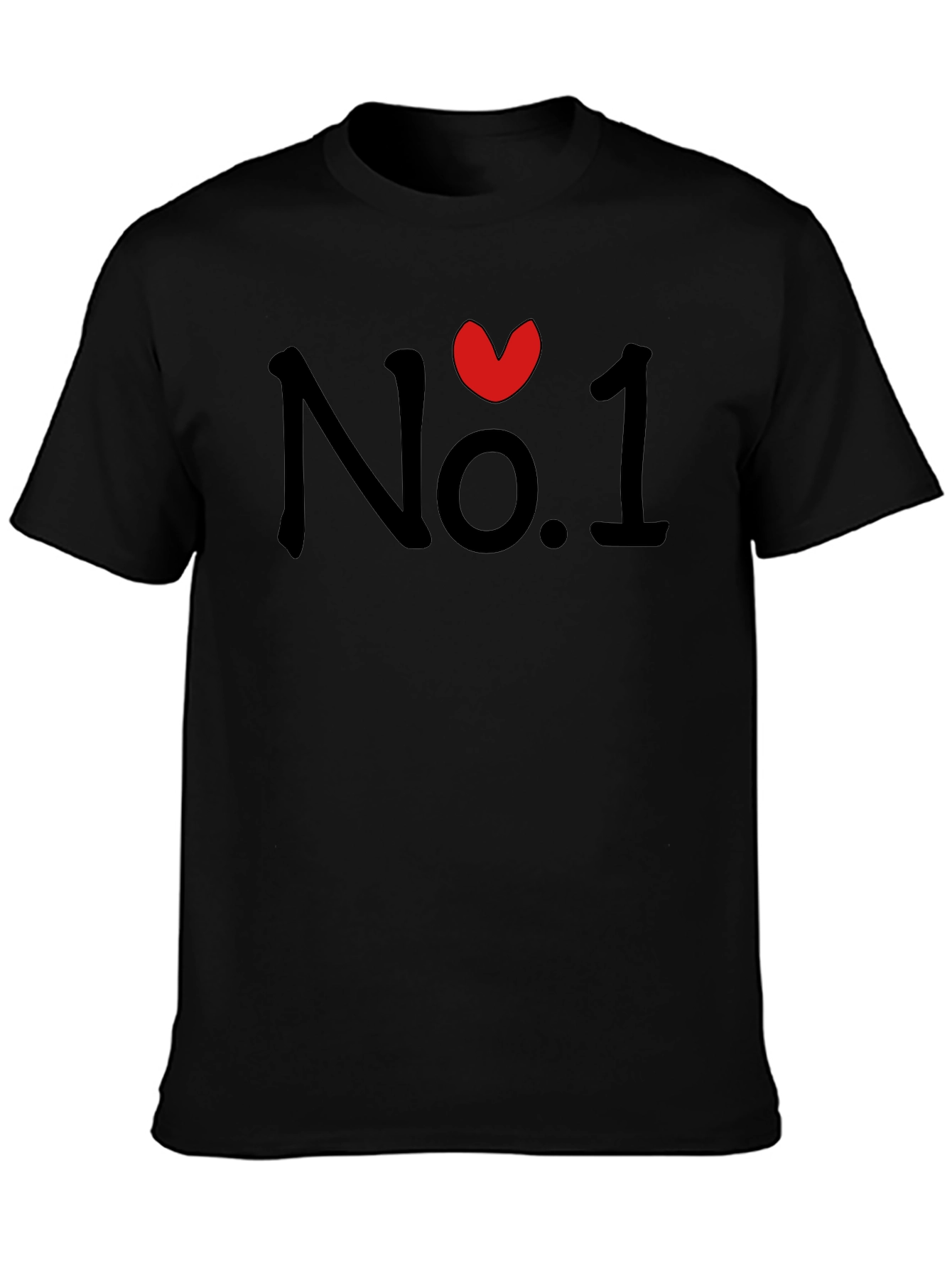 No. 1 Heart Graphic Black T-Shirt